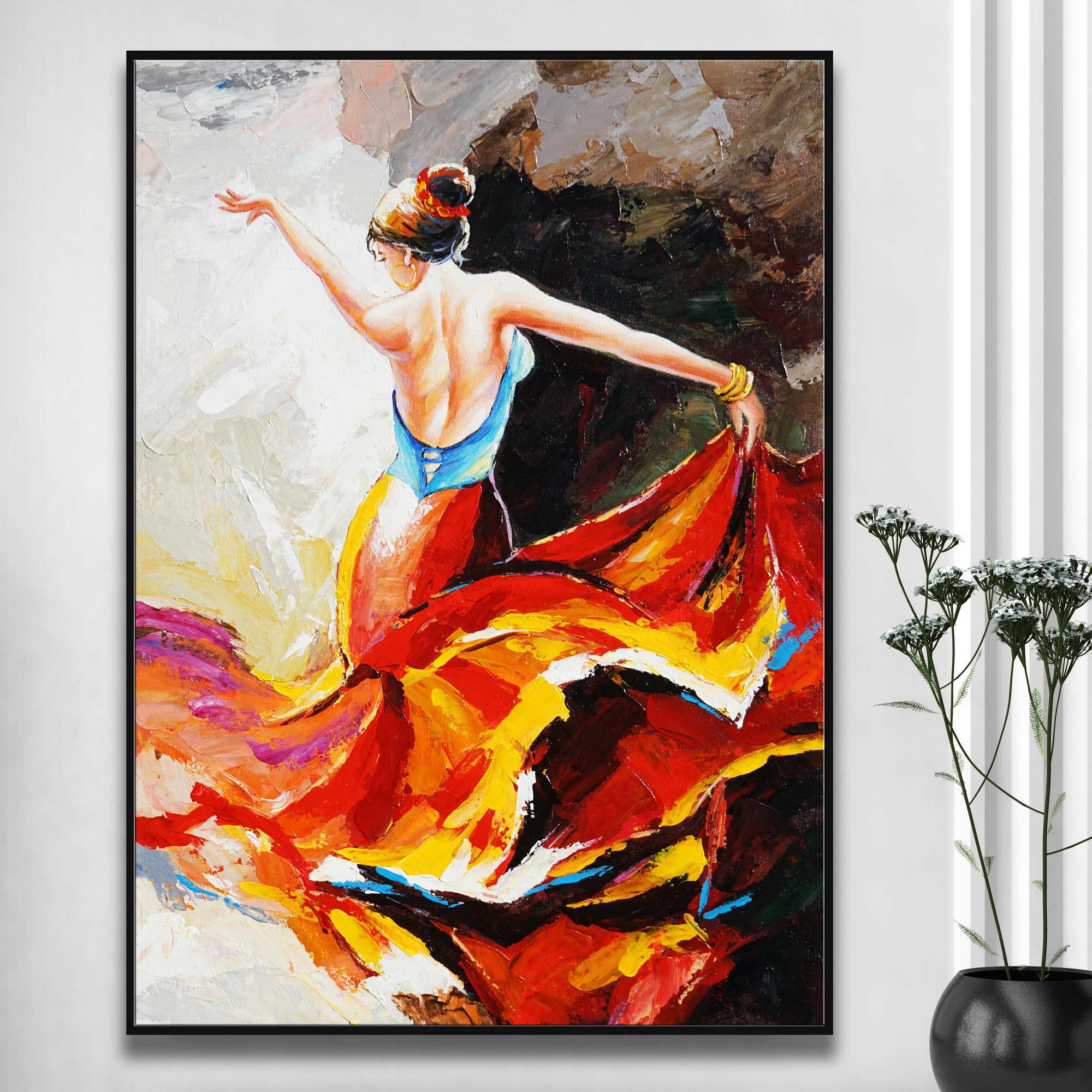 Dipinto a mano Danzatrice di Flamenco 50x70cm