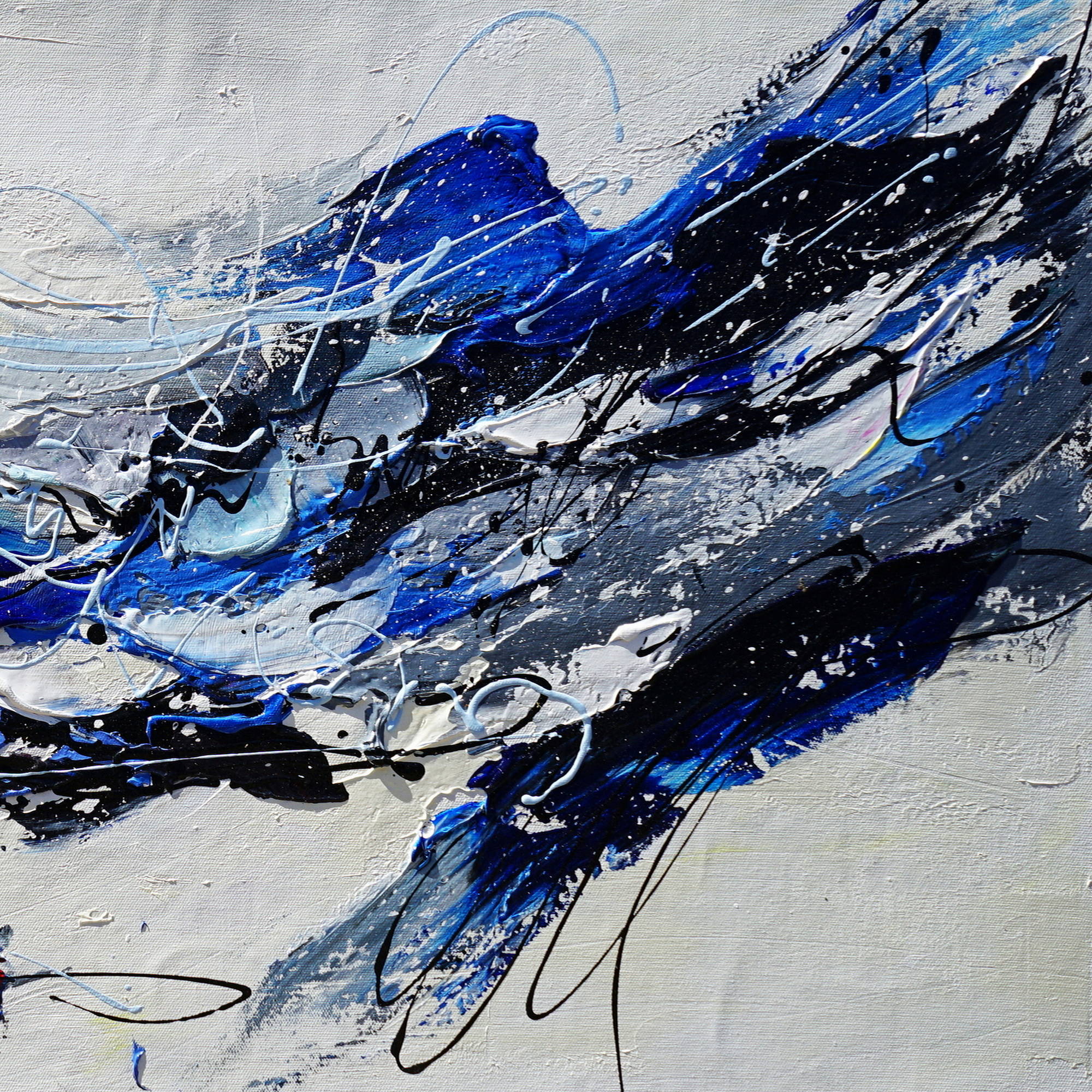 Hand painted Sea Abstract 75x150cm