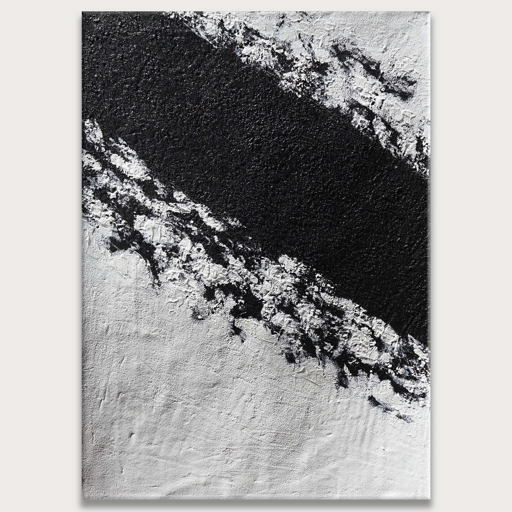 Hand painted Abstract Black and White 60x80cm