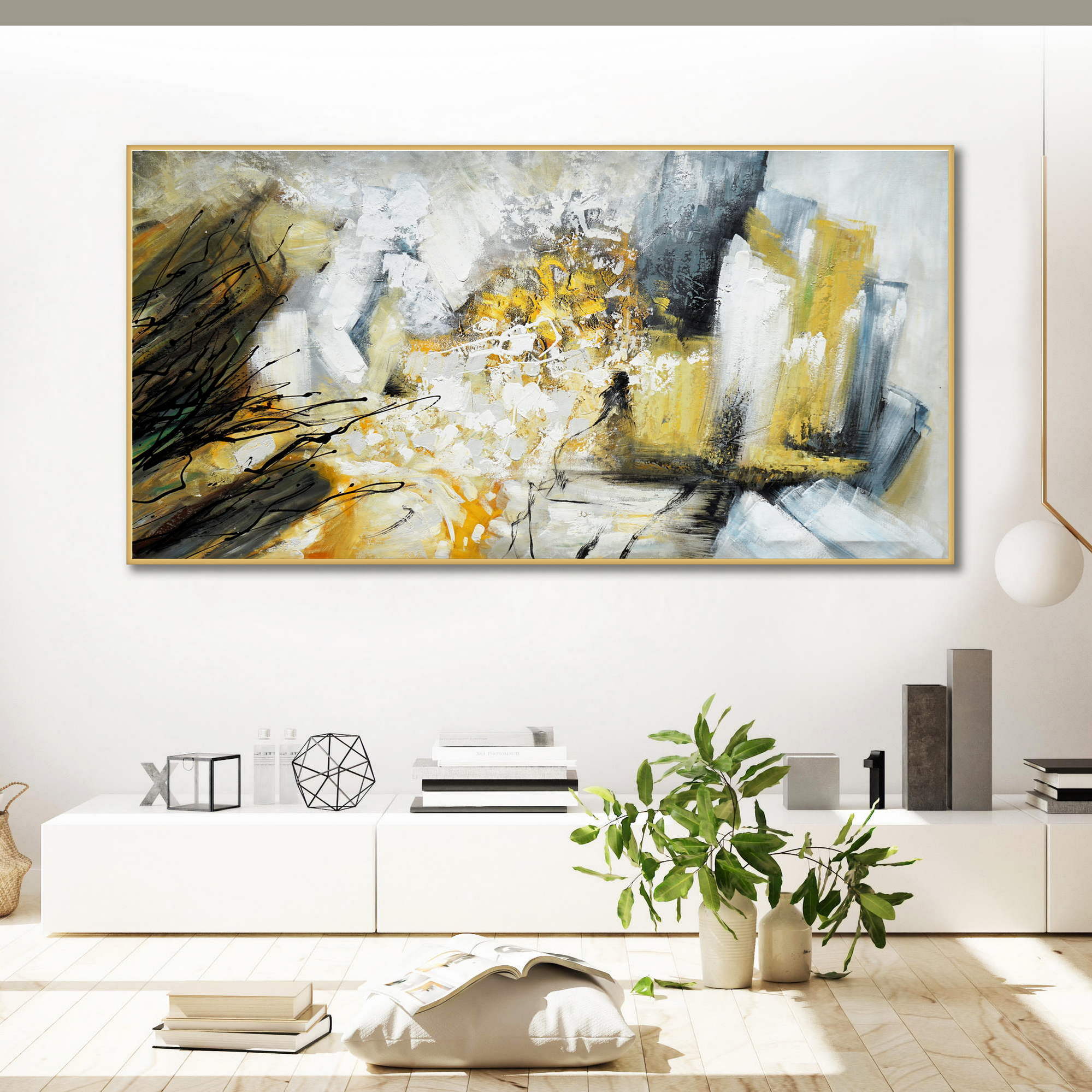 Hand painted Abstract City in the desert 120x240cm