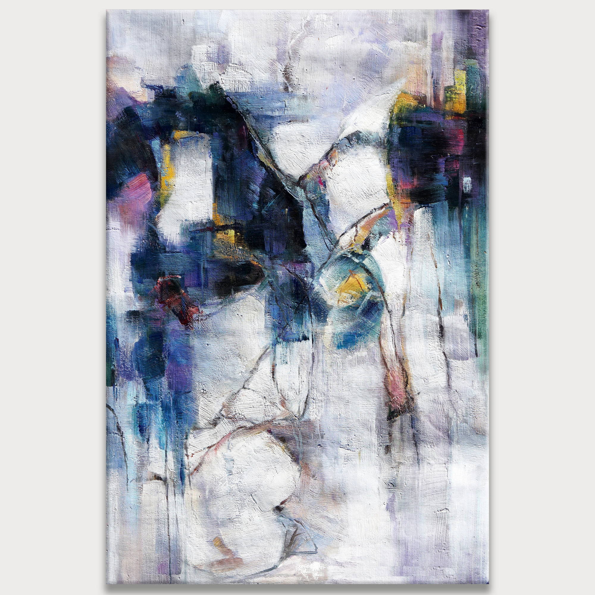 Hand painted Abstract soft colors 80x120cm