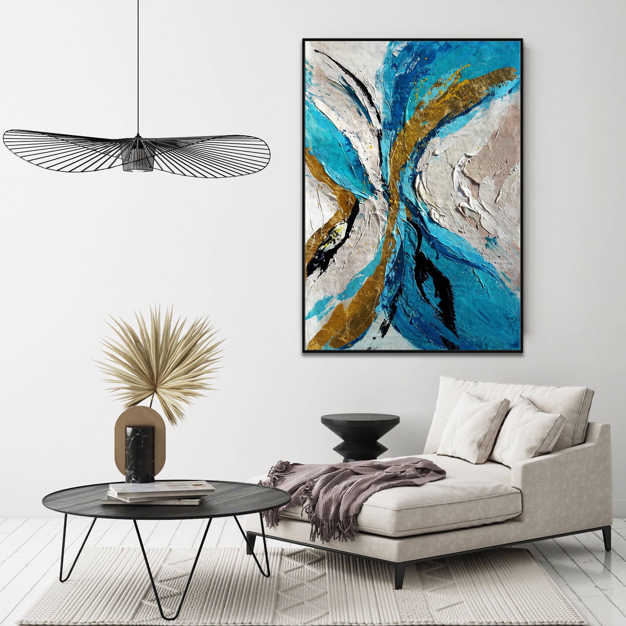 Hand painted Abstract Material Butterfly 80x120cm