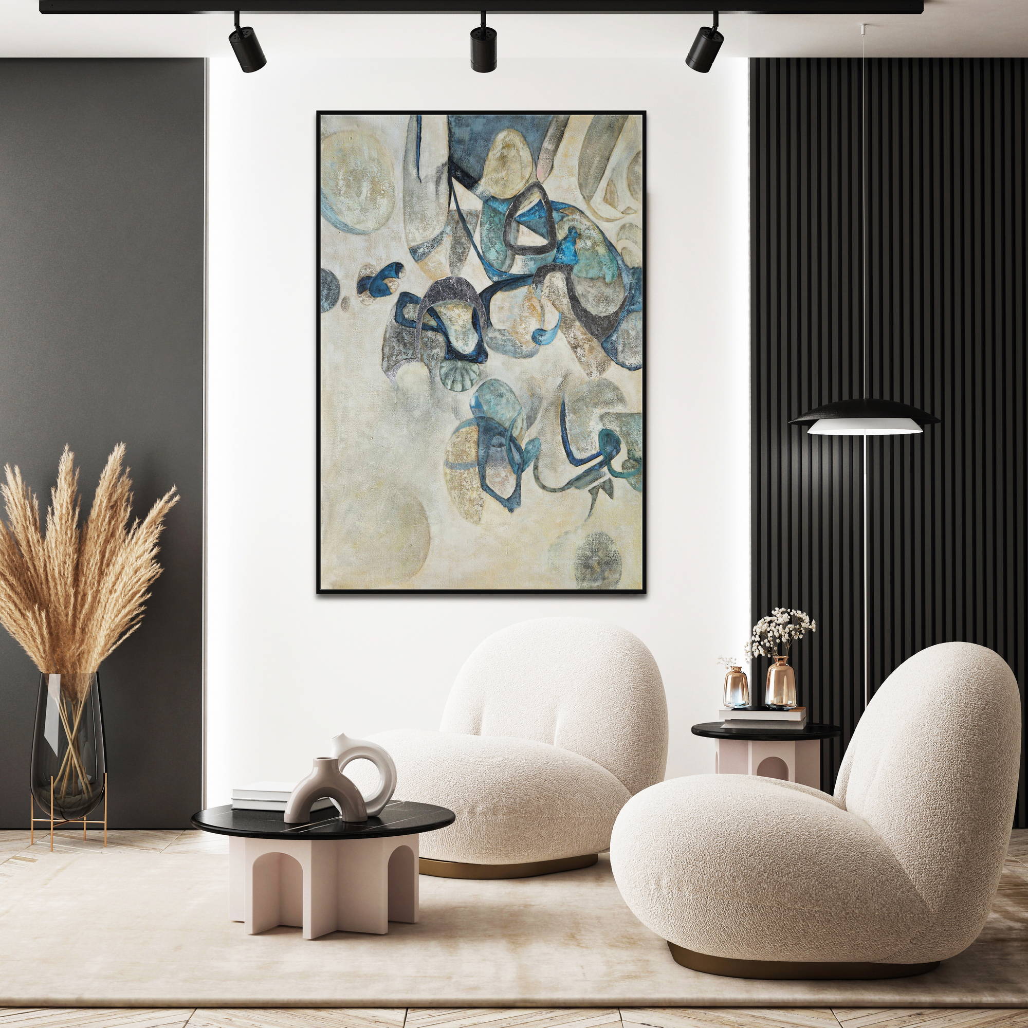Hand painted Abstract Geometric Figures 100x150cm