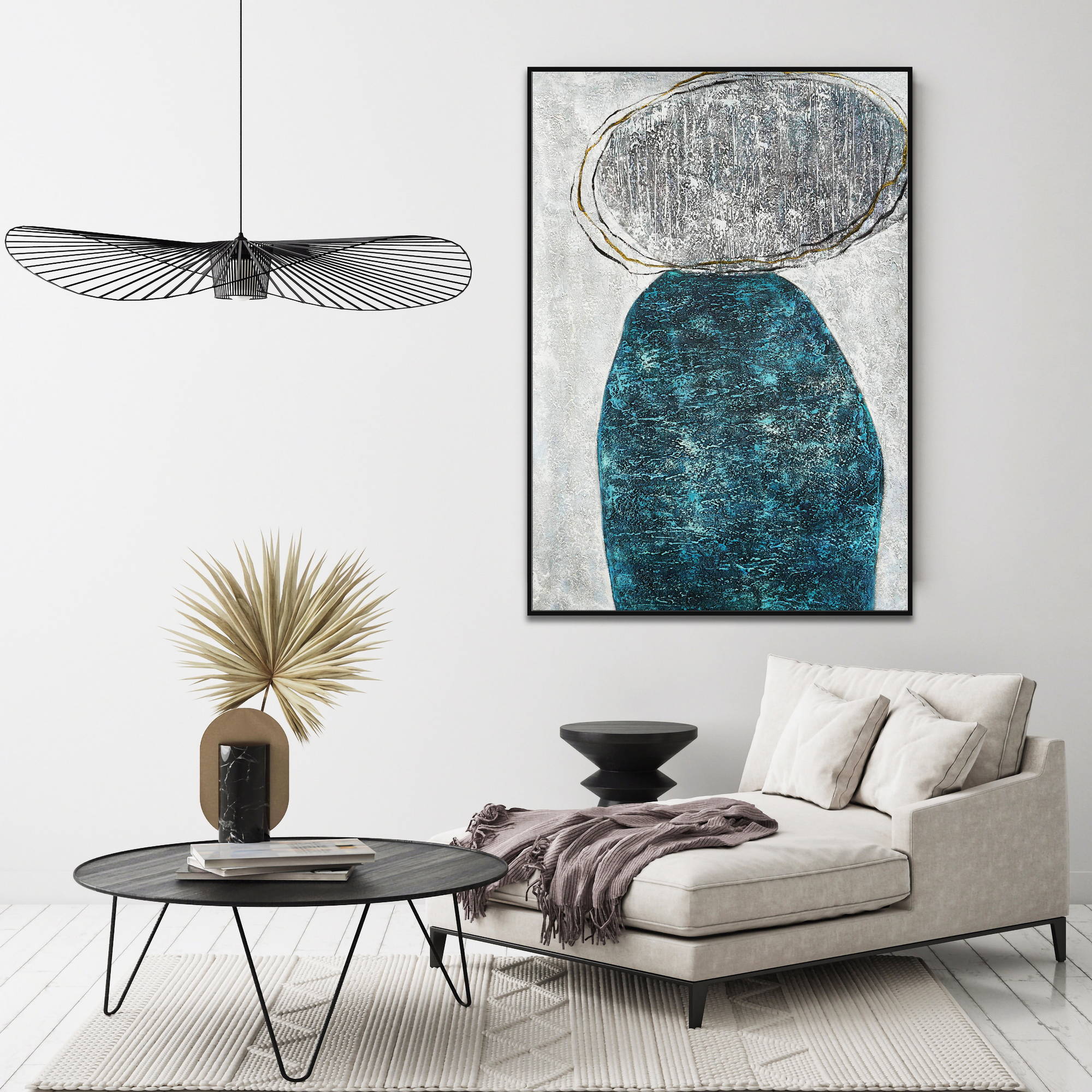 Hand painted Abstract geometric figures 80x120cm