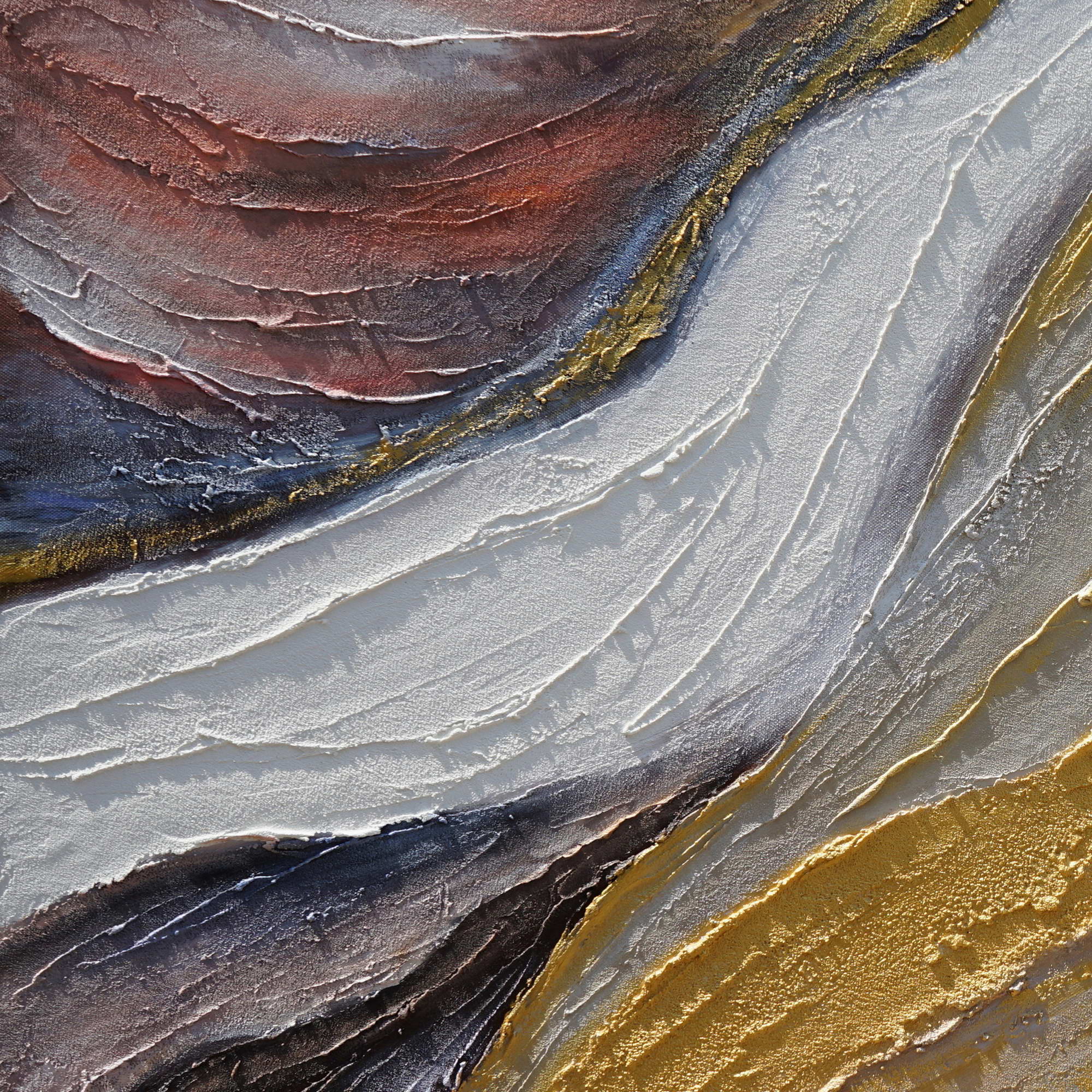 Hand painted Abstract material Mineral Layers 75x150cm