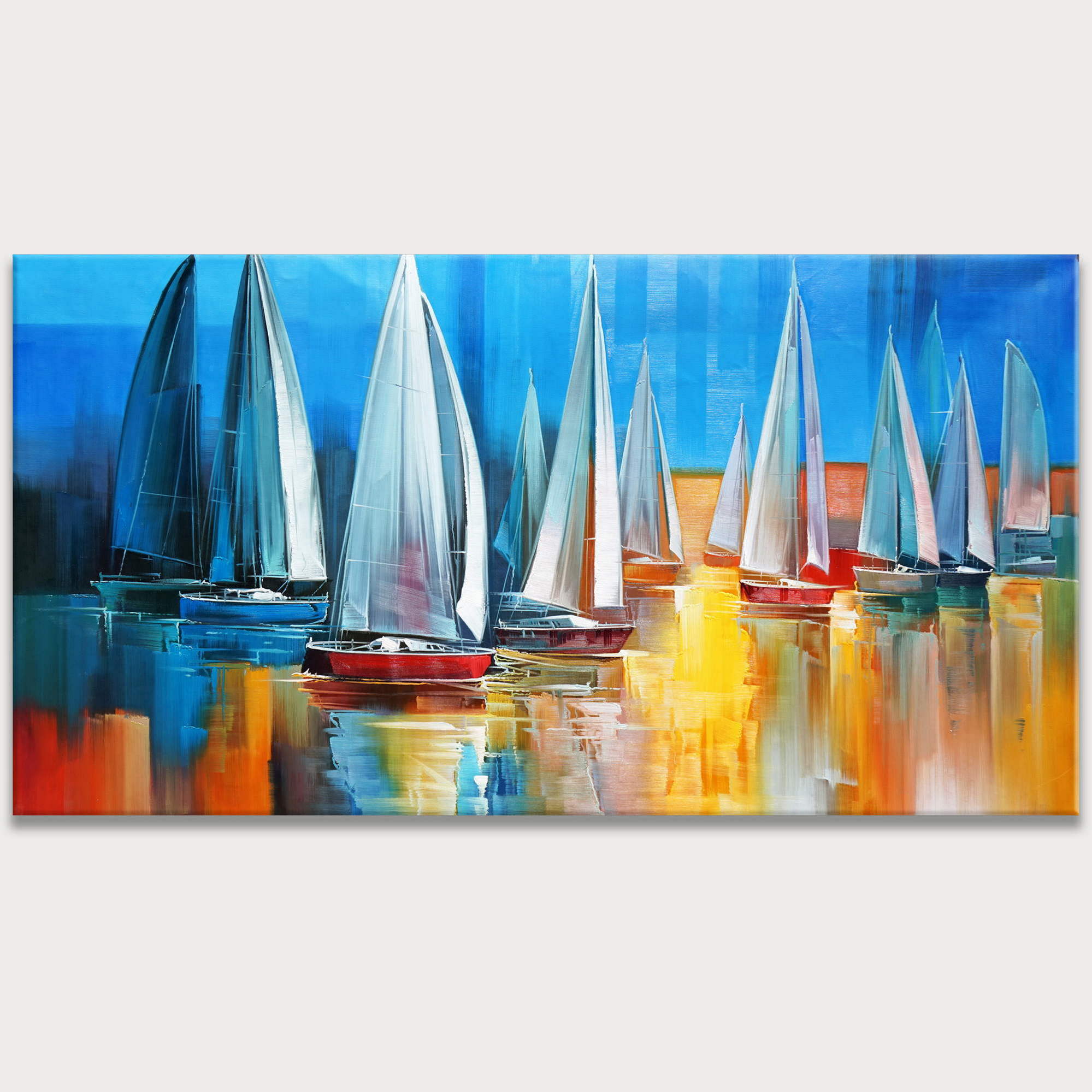 Hand painted Abstract Colorful Sails 120x240cm