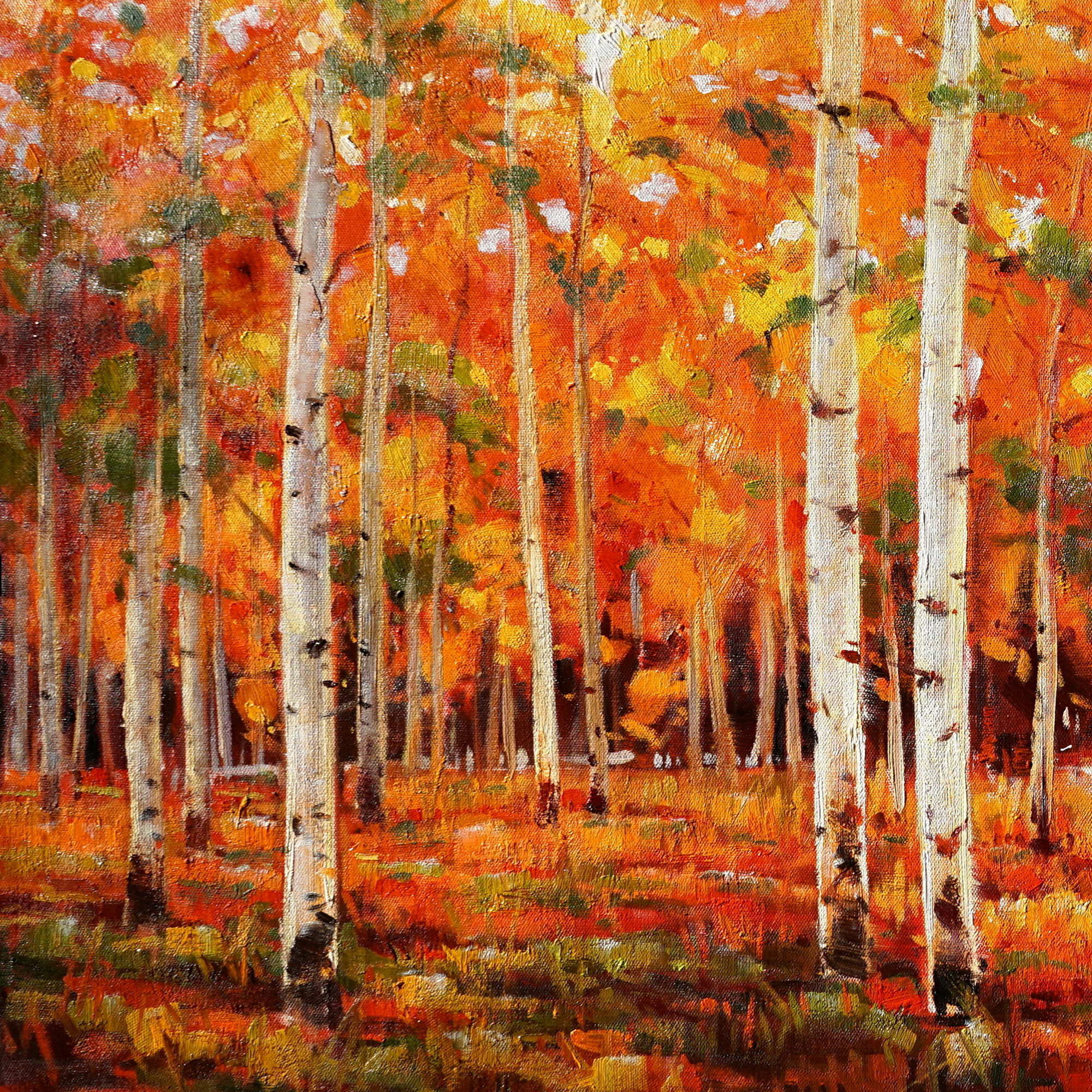 Hand painted Autumn Forest 75x150cm