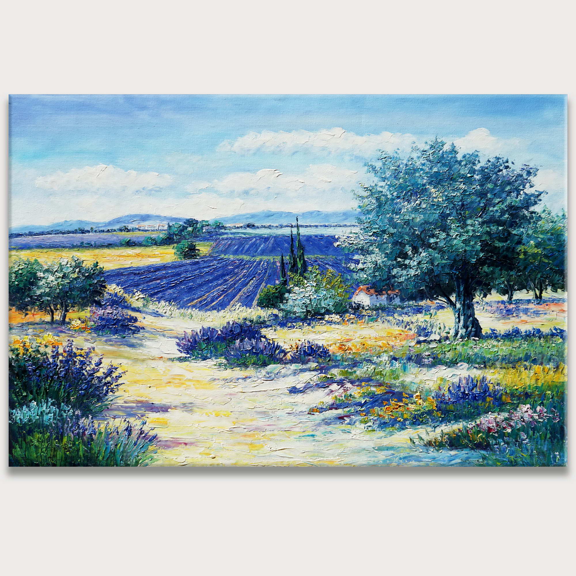Hand painted Lavender Fields 60x90cm