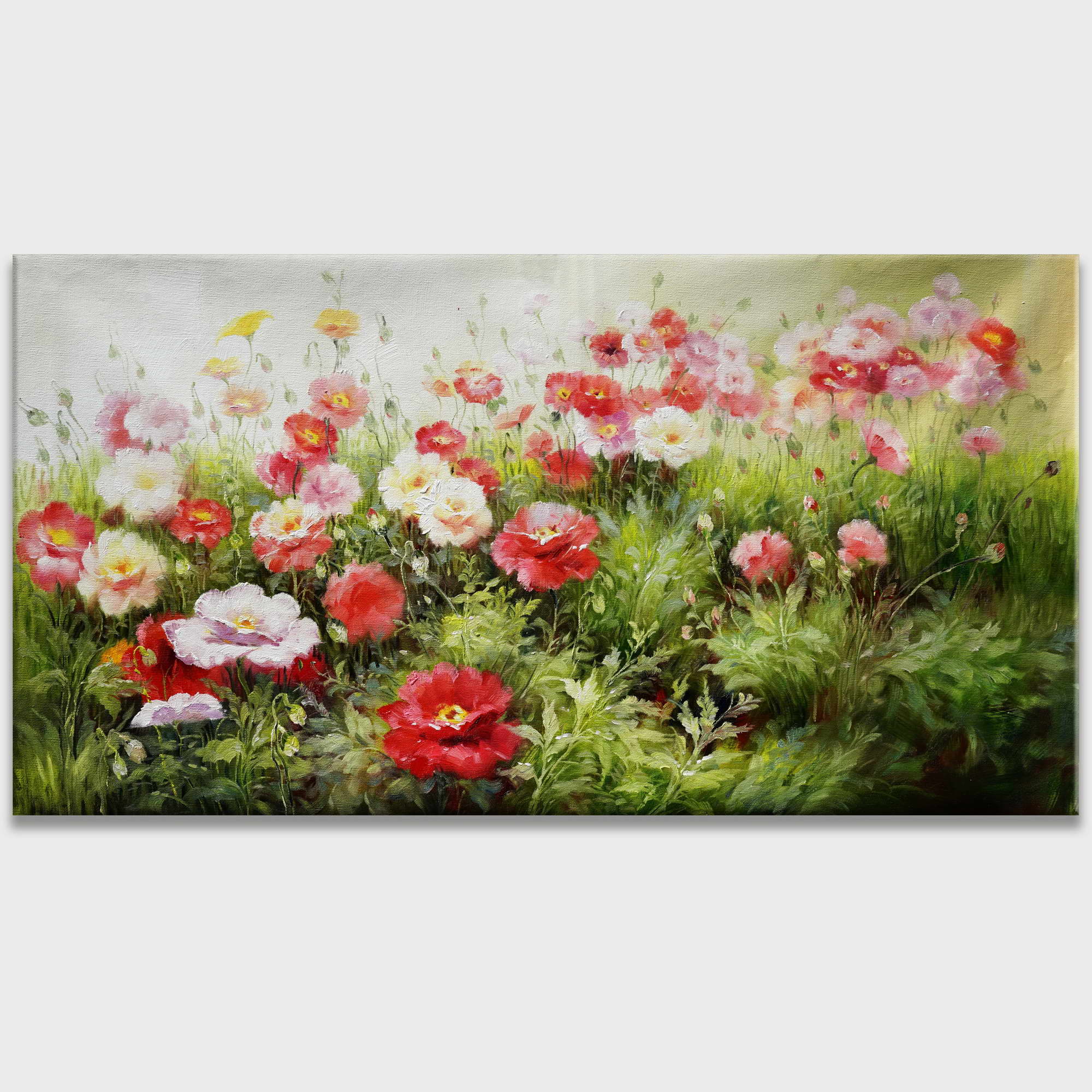 Dipinto a mano Campo di fiori 75x150cm