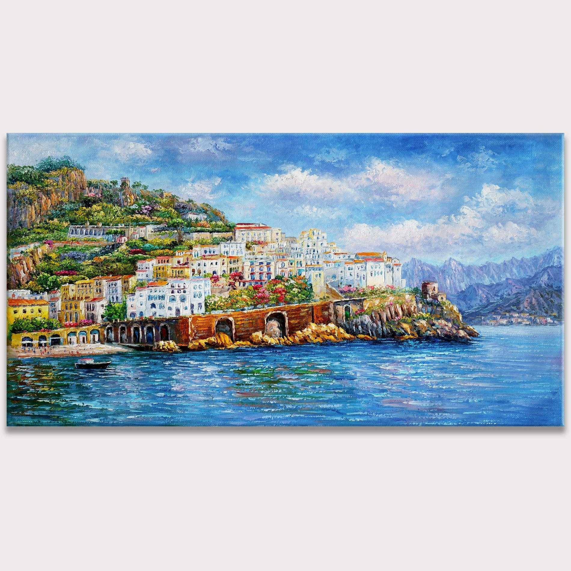 Hand painted Amalfi Coast Amalfi 60x120cm