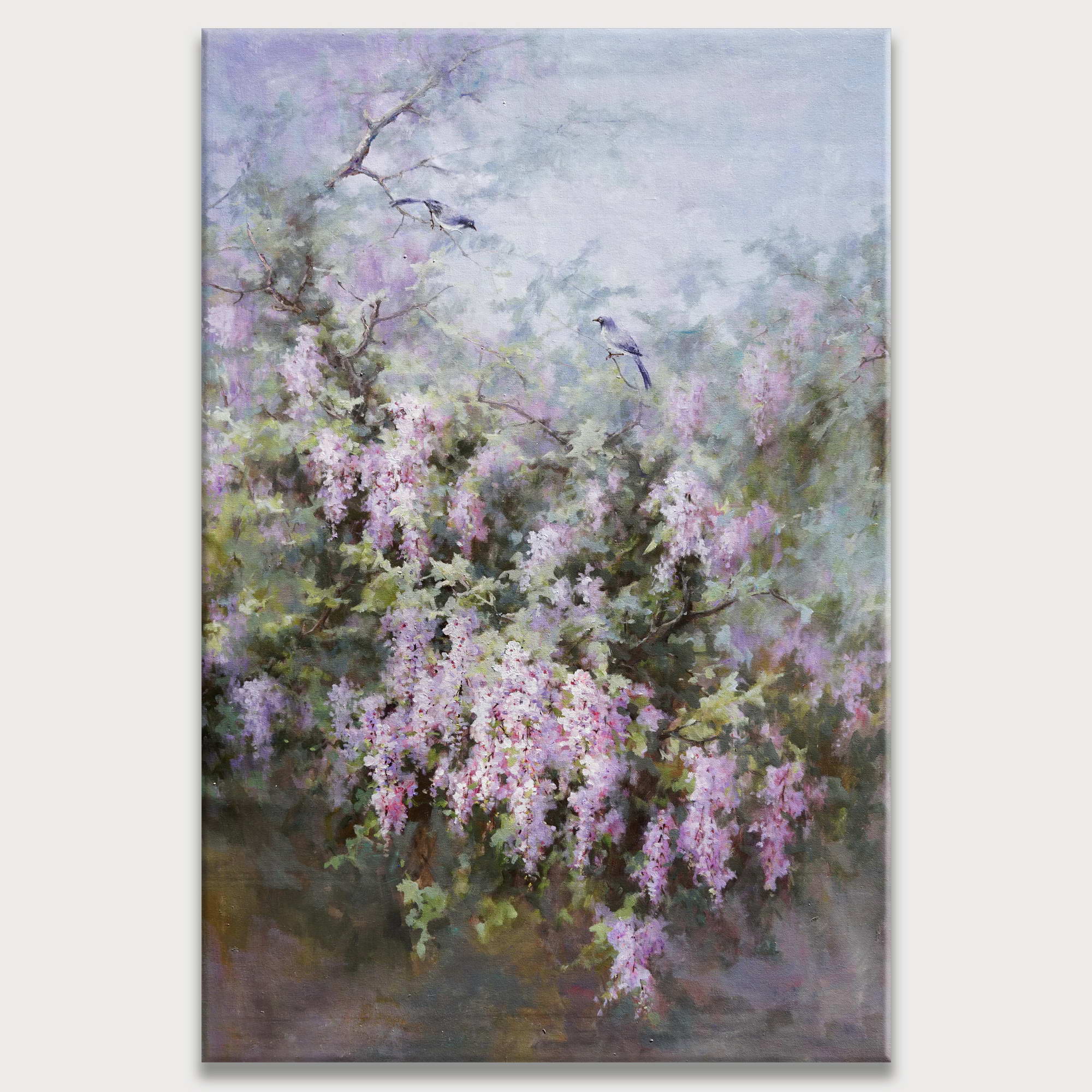 Hand painted Wisteria in bloom 100x150cm