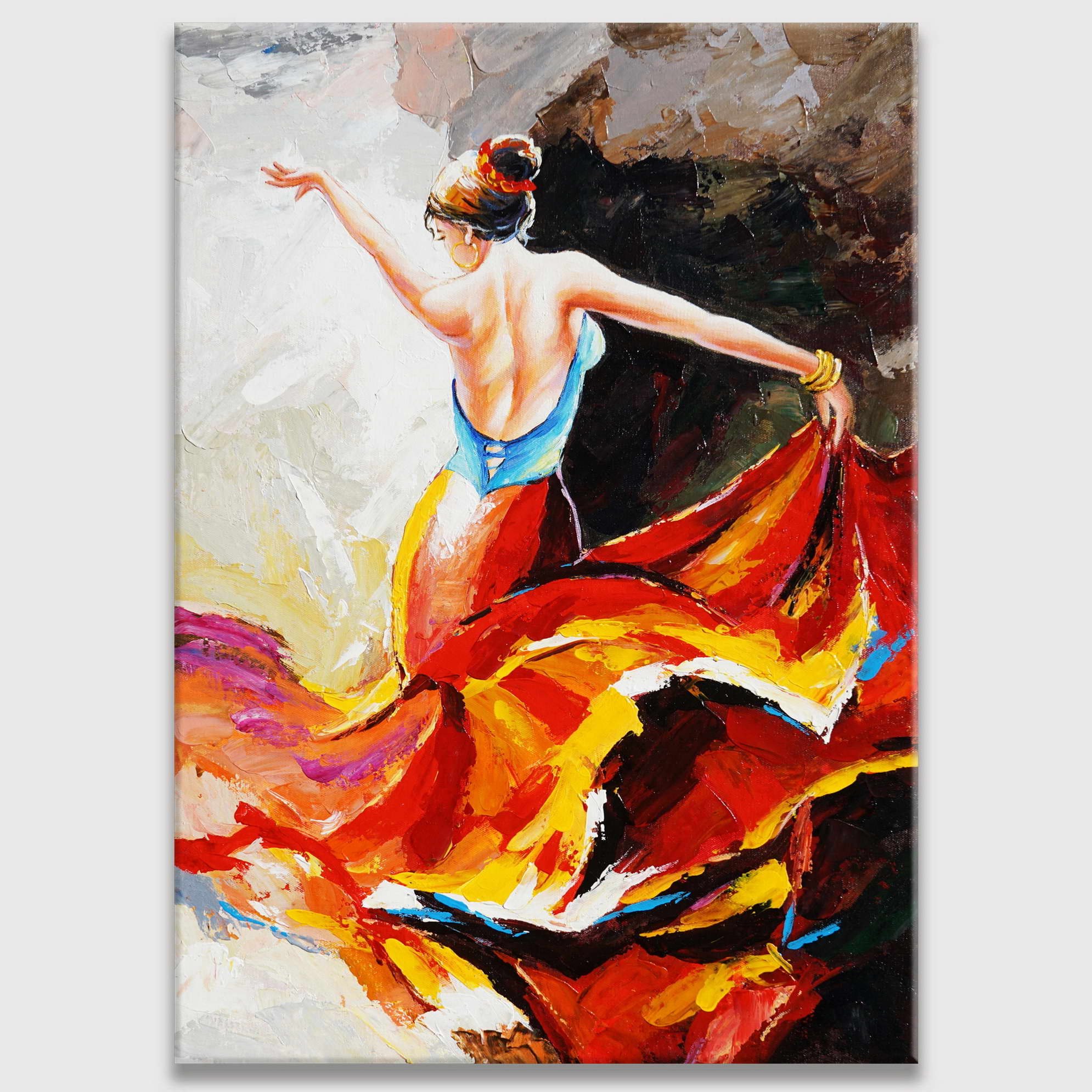 Hand painted Flamenco Dancer 50x70cm