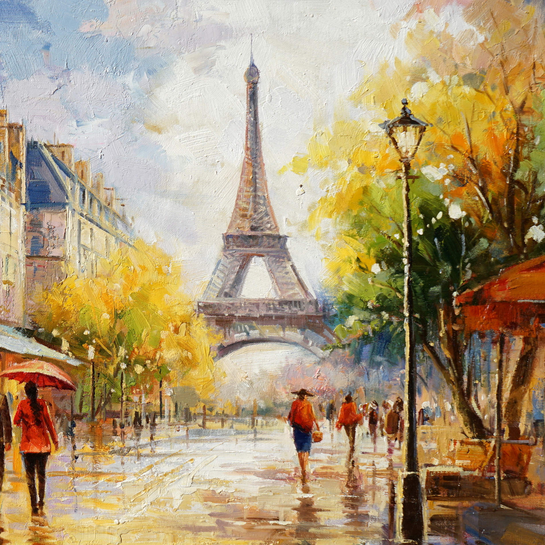Dipinto a mano Parigi Torre Eiffel 60x120cm