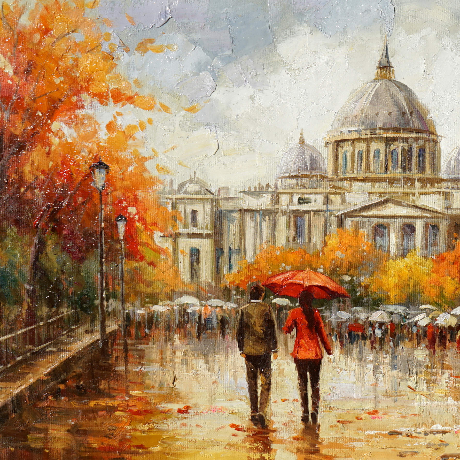 Hand painted Autumn in Rome 60x120cm