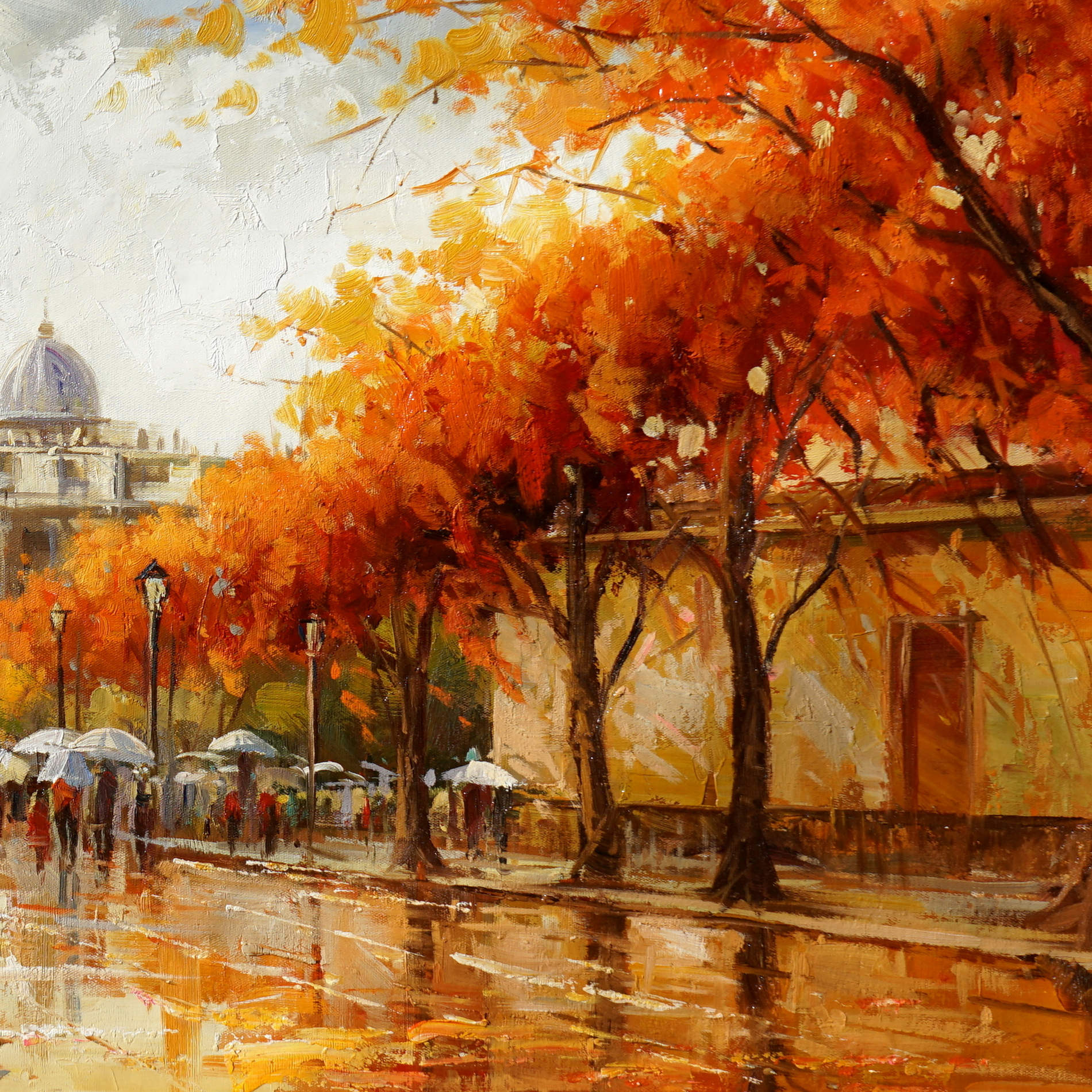 Hand painted Autumn in Rome 60x120cm