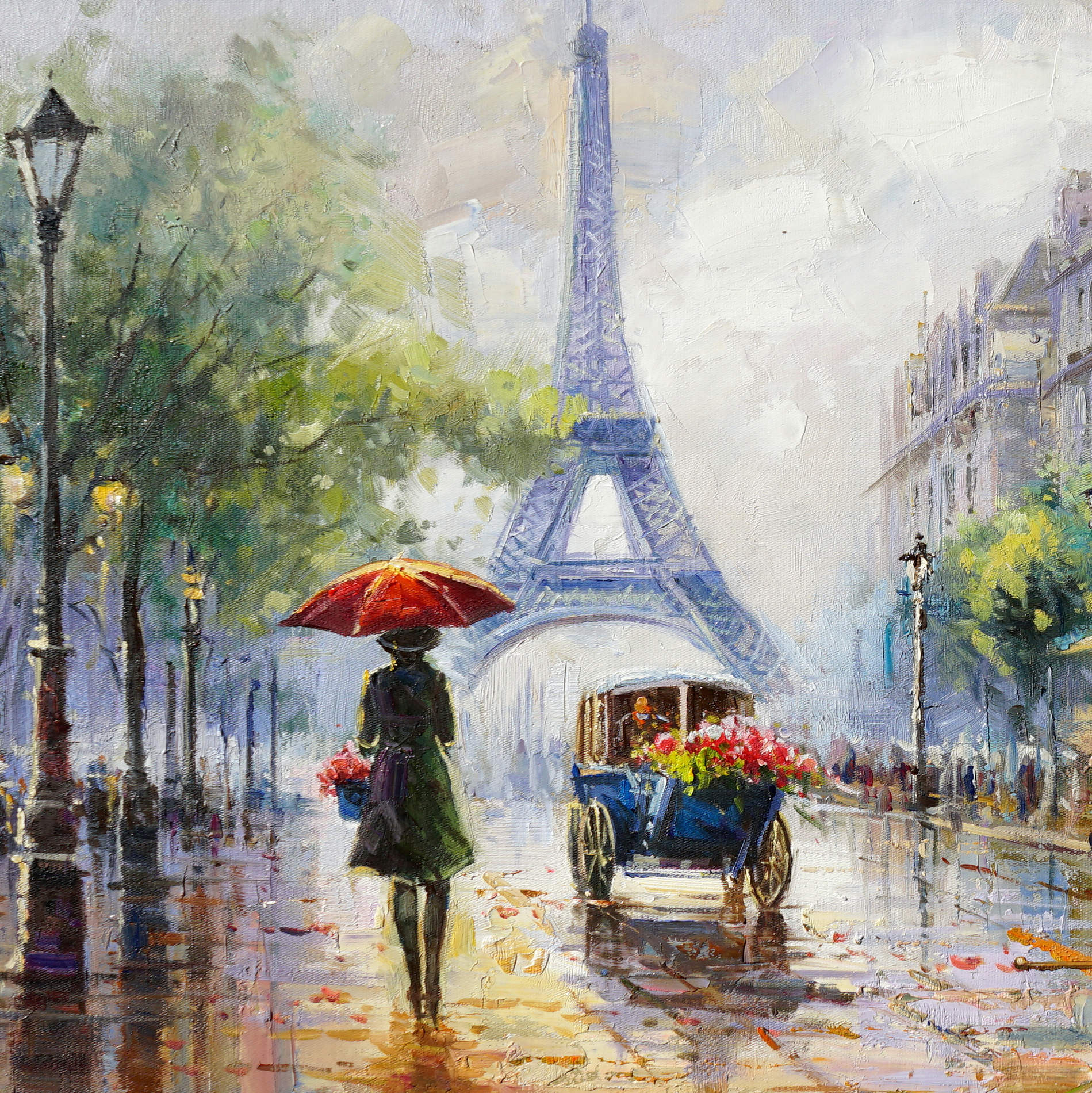 Hand painted Paris Autumn Eiffel Tower 60x120cm