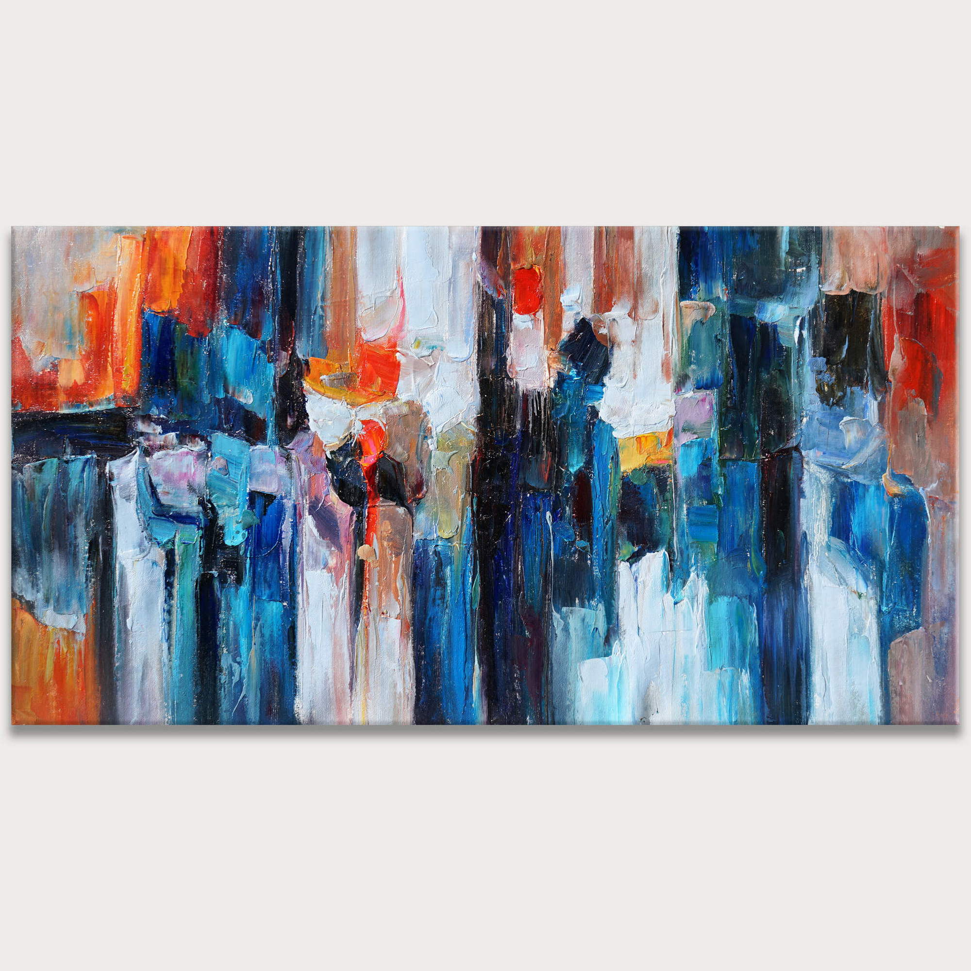 Hand painted Abstract with bright colors 60x120cm