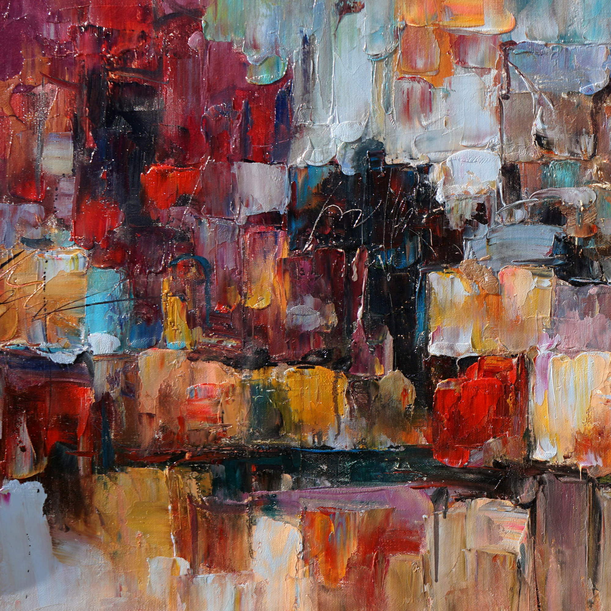 Hand painted Abstract Urban Modern 60x120cm
