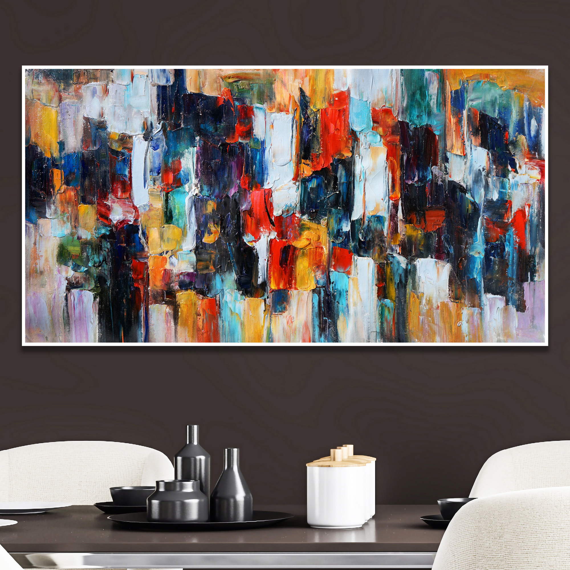 Hand painted Abstract material 60x120cm