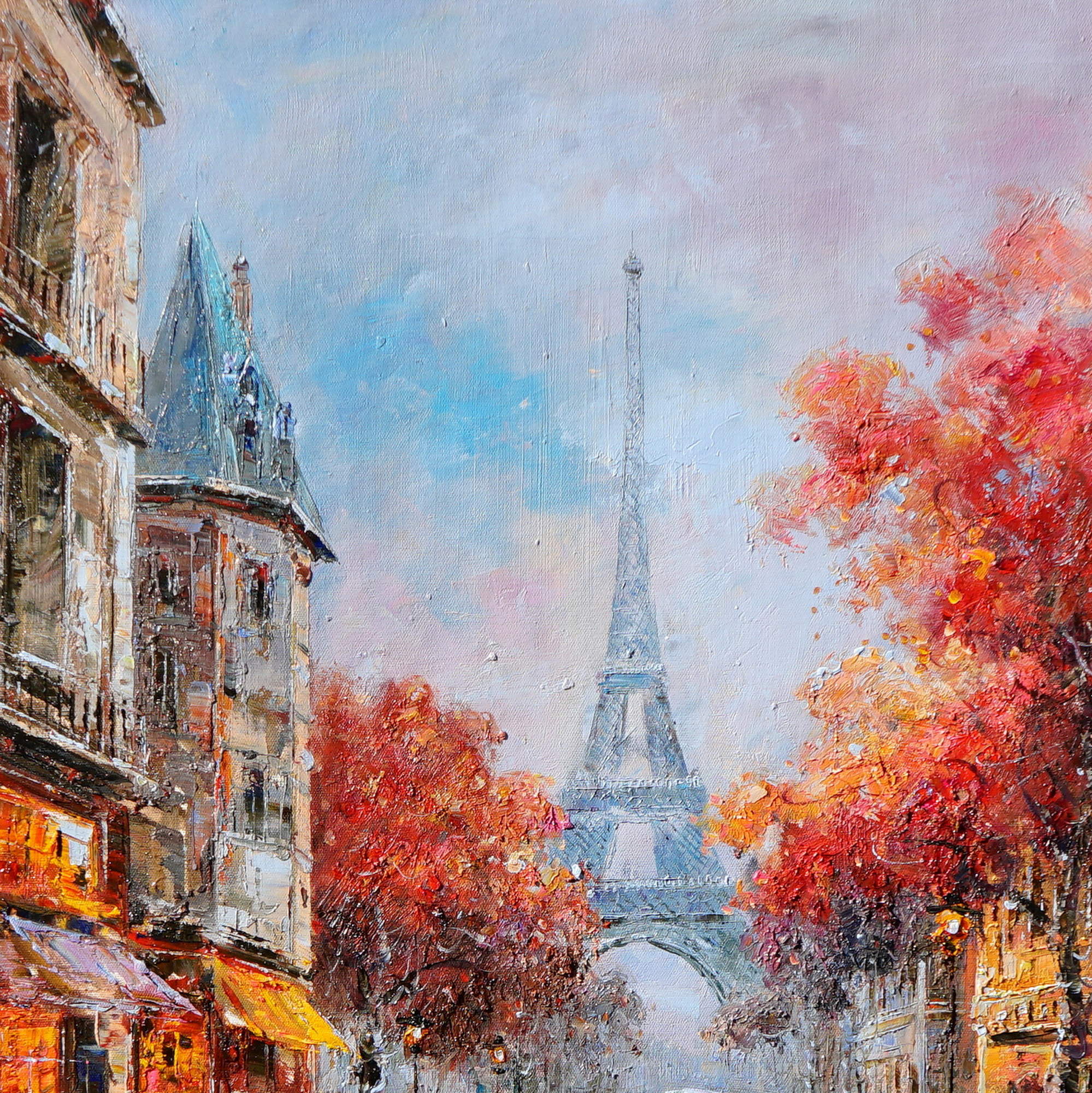 Hand painted Paris Eiffel Tower 75x100cm