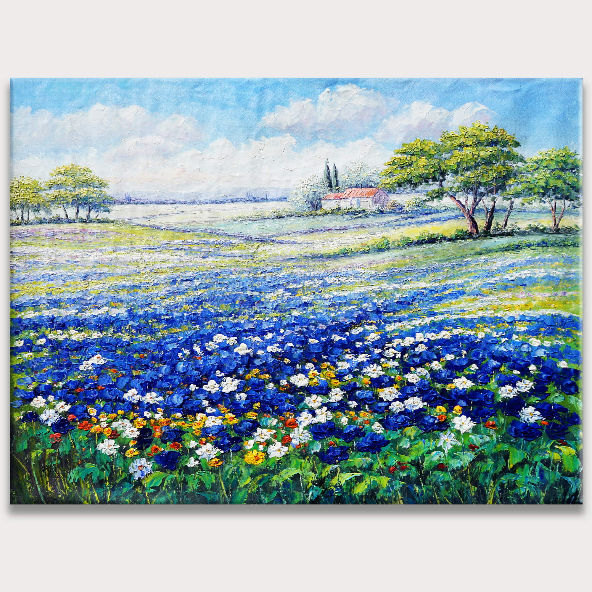 Hand painted Field of Flowers 75x100cm