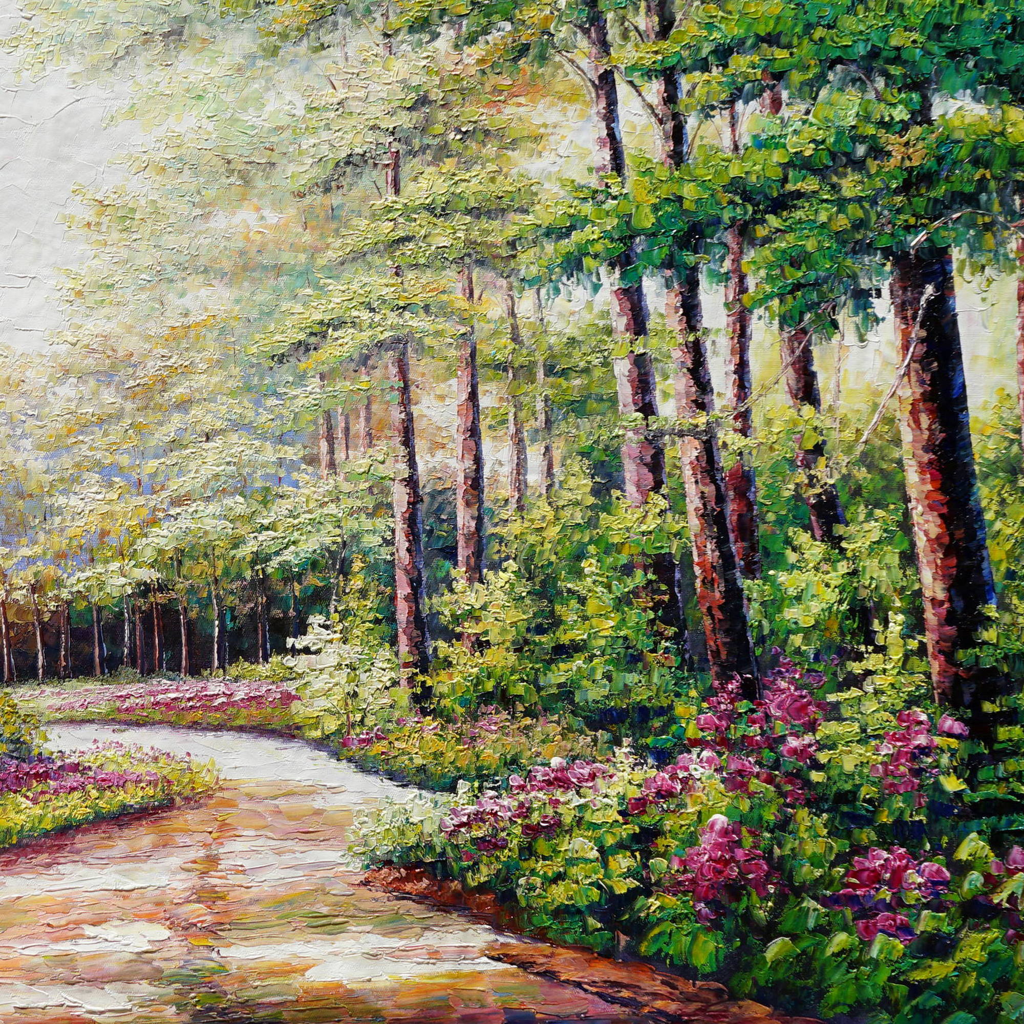 Forêt Enchantée Nature peinte à la main 80x120cm