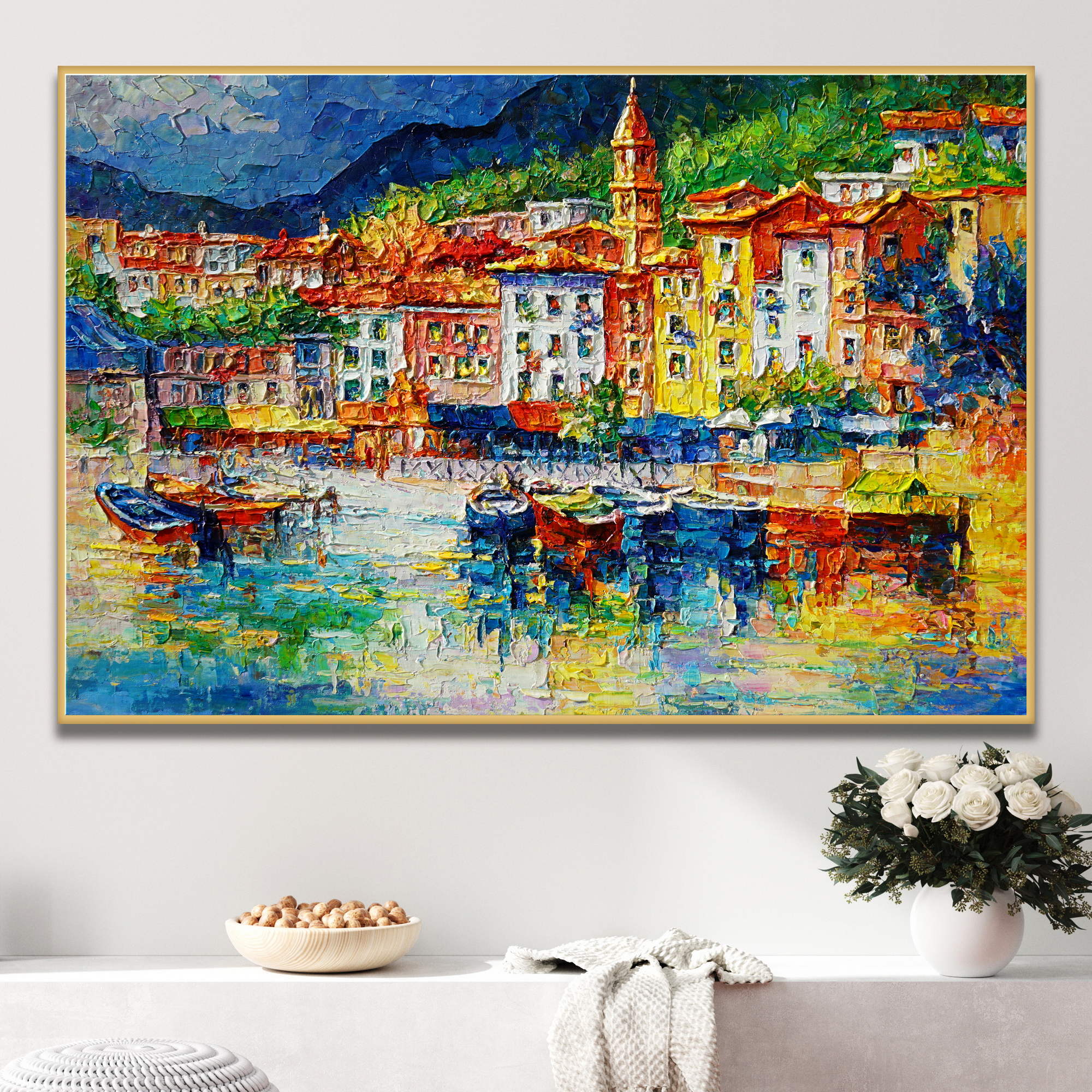 Borgo Portofino Materico peint à la main 100x150cm
