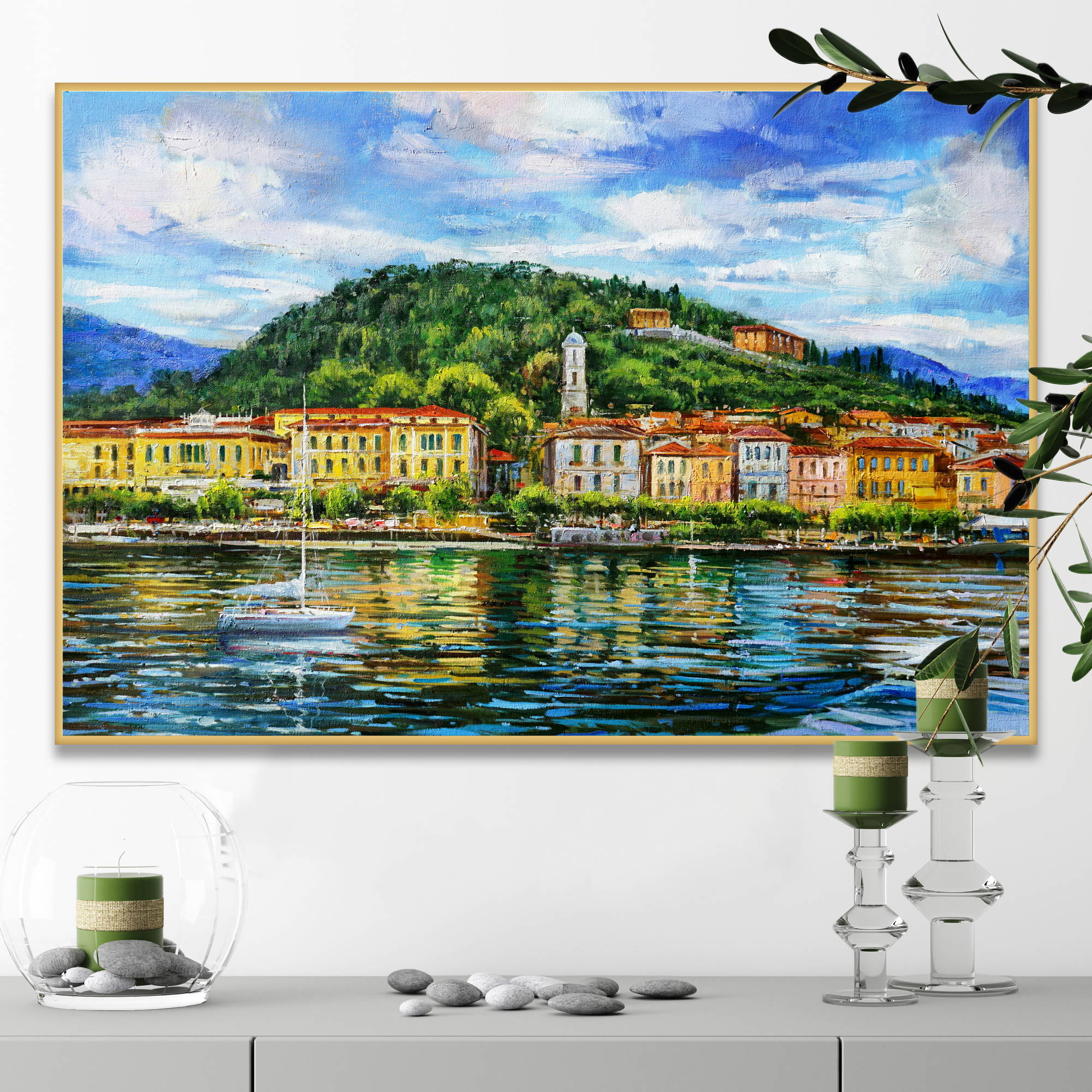 Dipinto del pittoresco borgo di Bellagio sul lago di Como