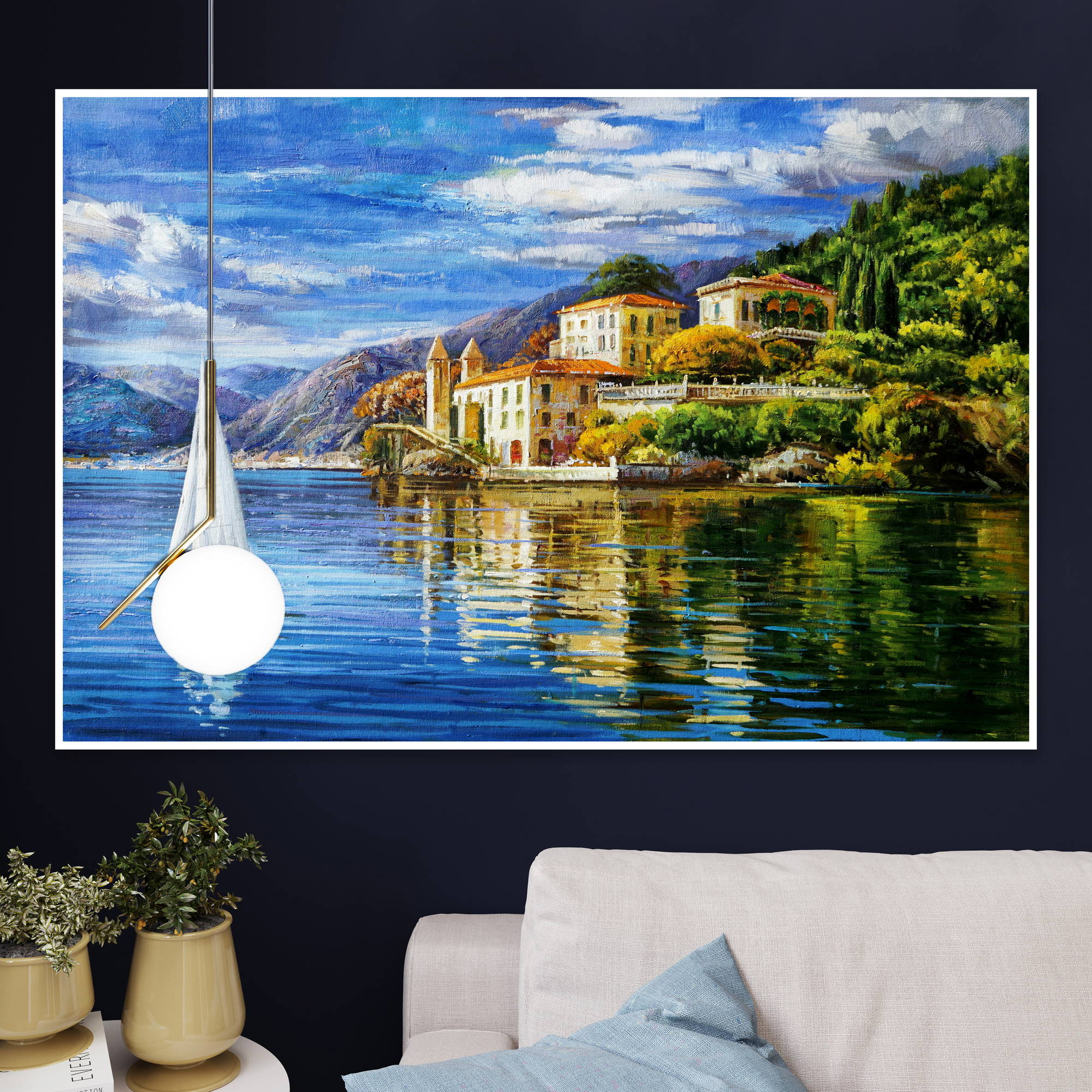 Quadro della villa del Balbianello sul lago di Garda