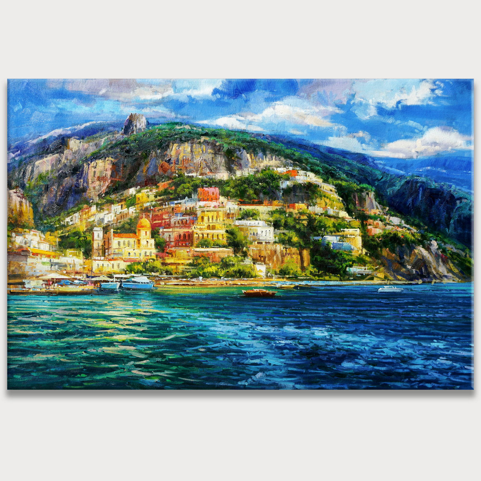 Hand painted View of Amalfi Coast Amalfi 75x115cm