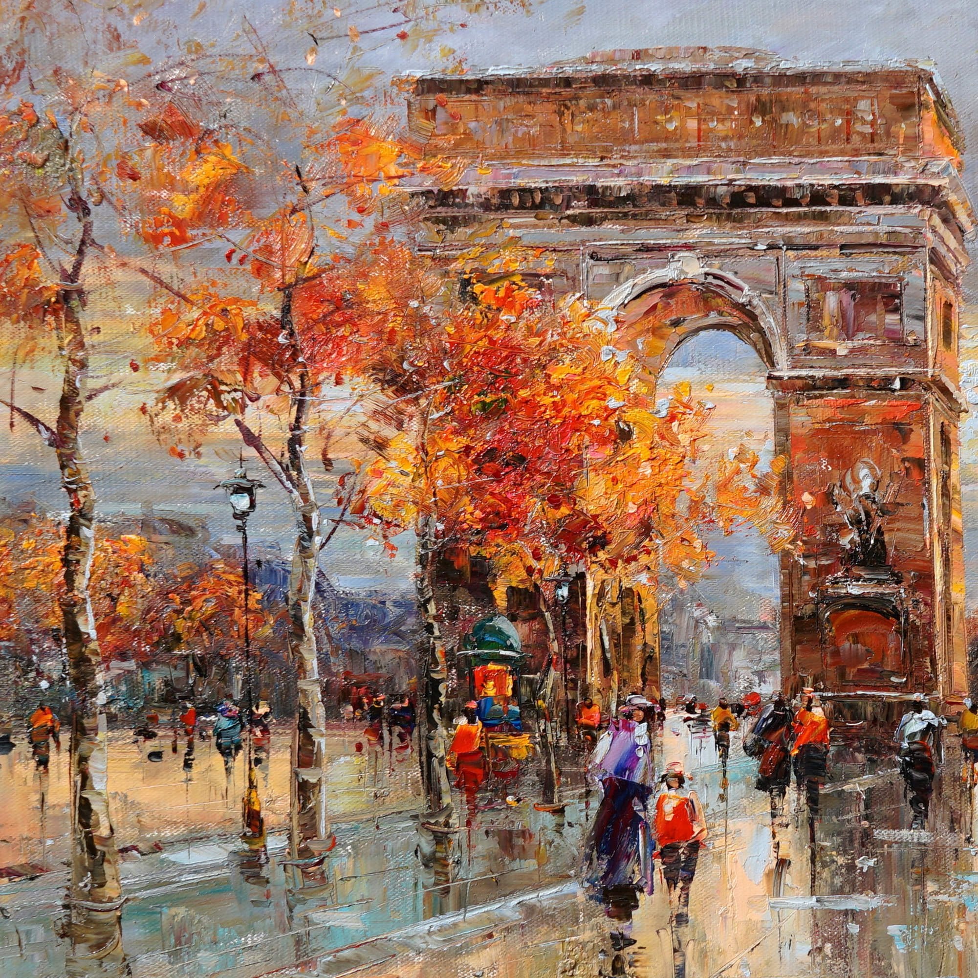 Hand painted Arc de Triomphe in Autumn 60x90cm