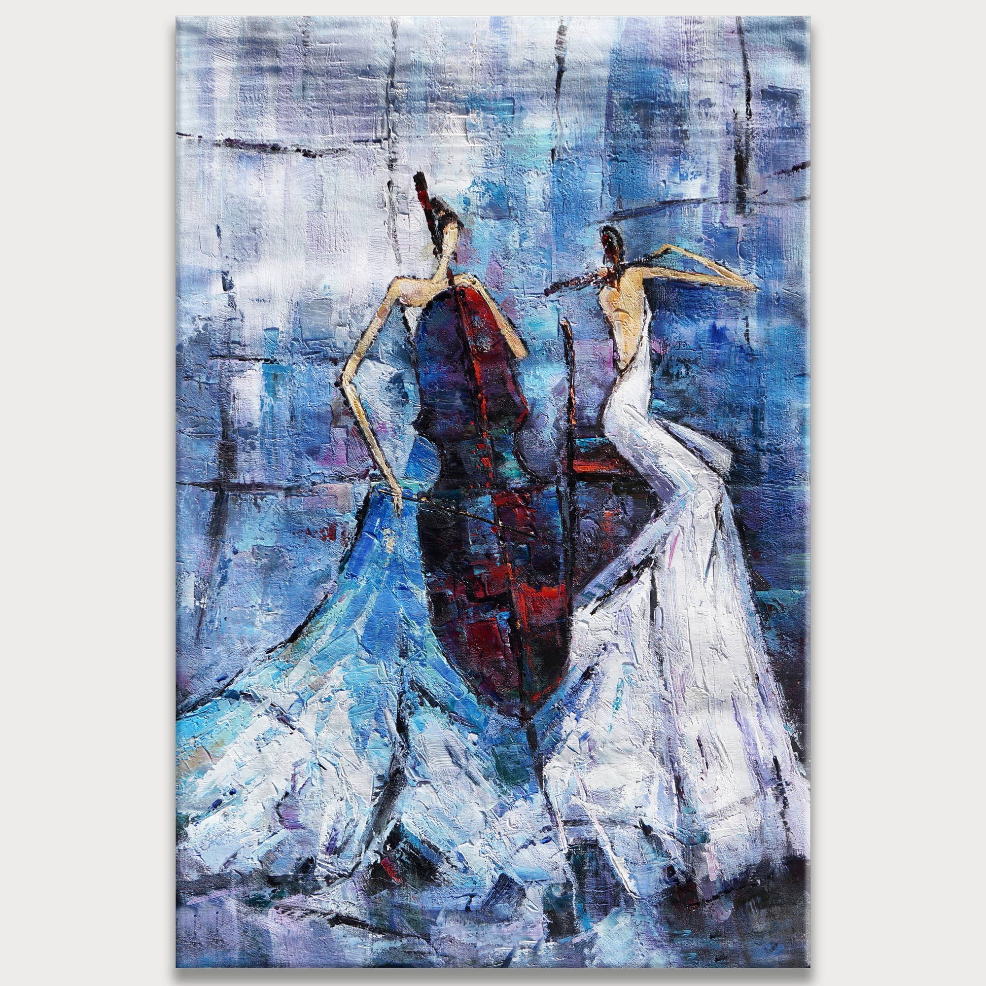 Danse abstraite d'art moderne peinte à la main 80x120cm