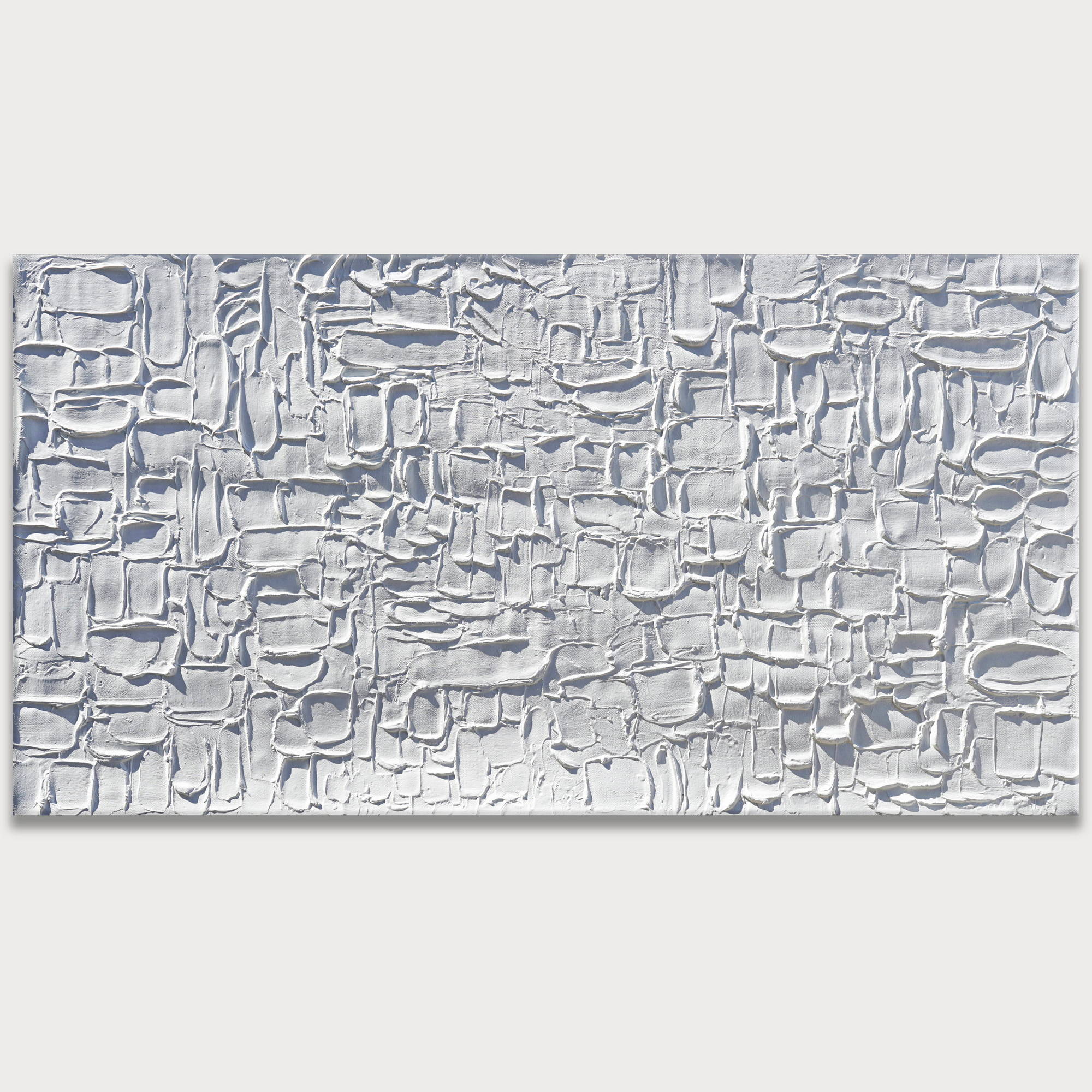 Abstrait peint à la main Blanc 60x120cm