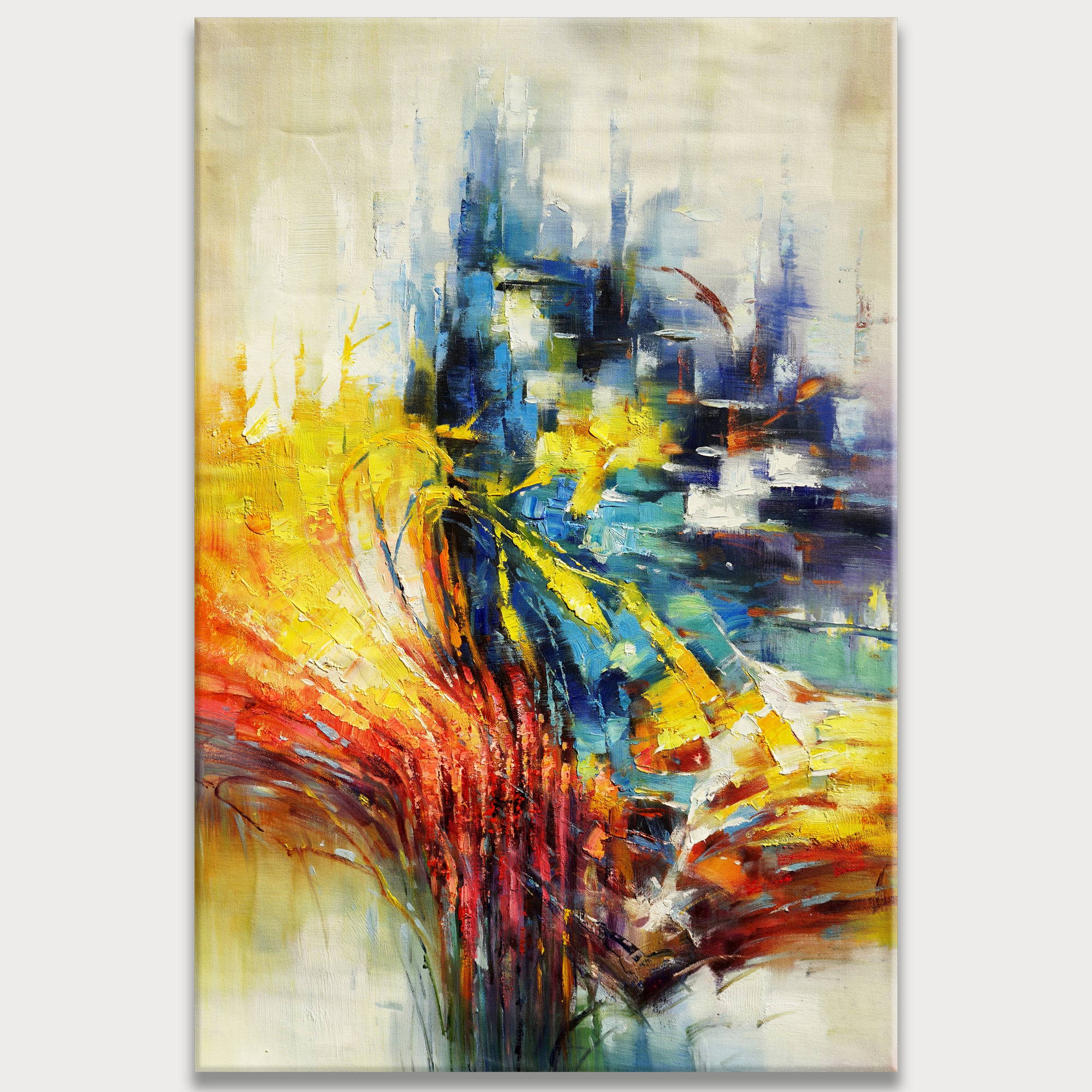 Explosion abstraite de couleurs peinte à la main 80x120cm