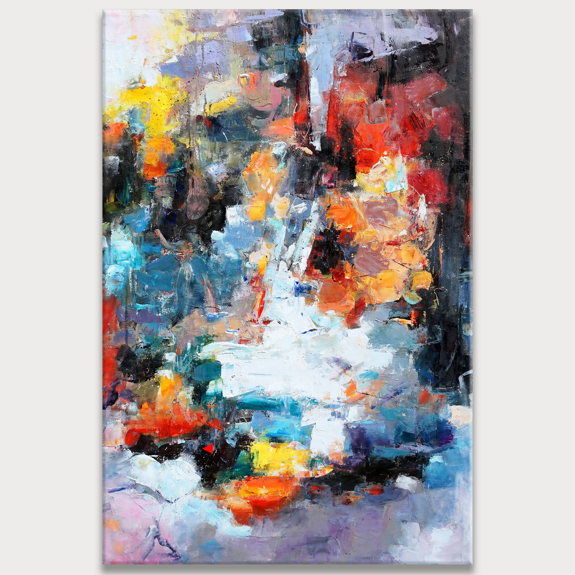 Explosion abstraite de couleurs peinte à la main 80x120cm