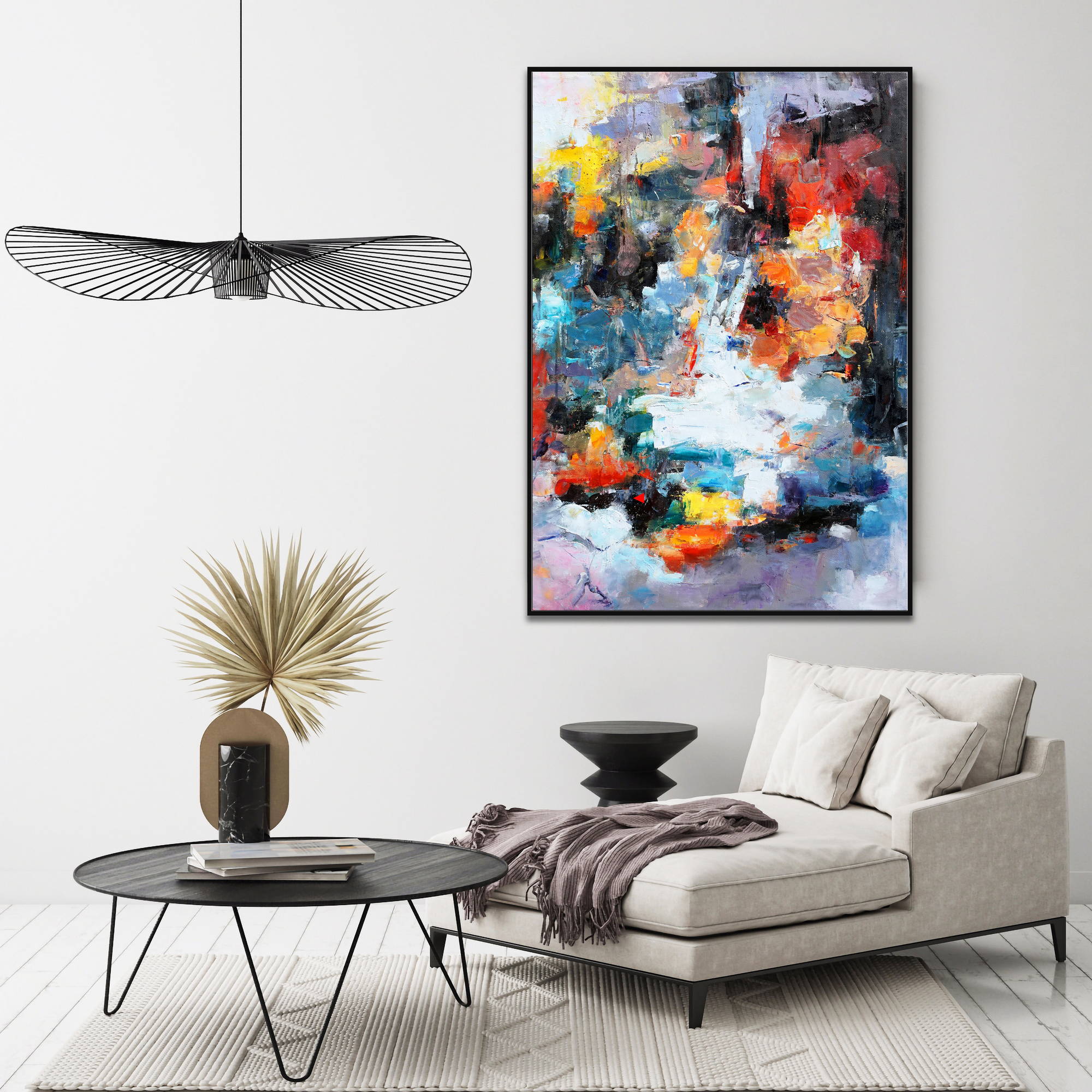 Hand painted Abstract Explosion of colors 80x120cm