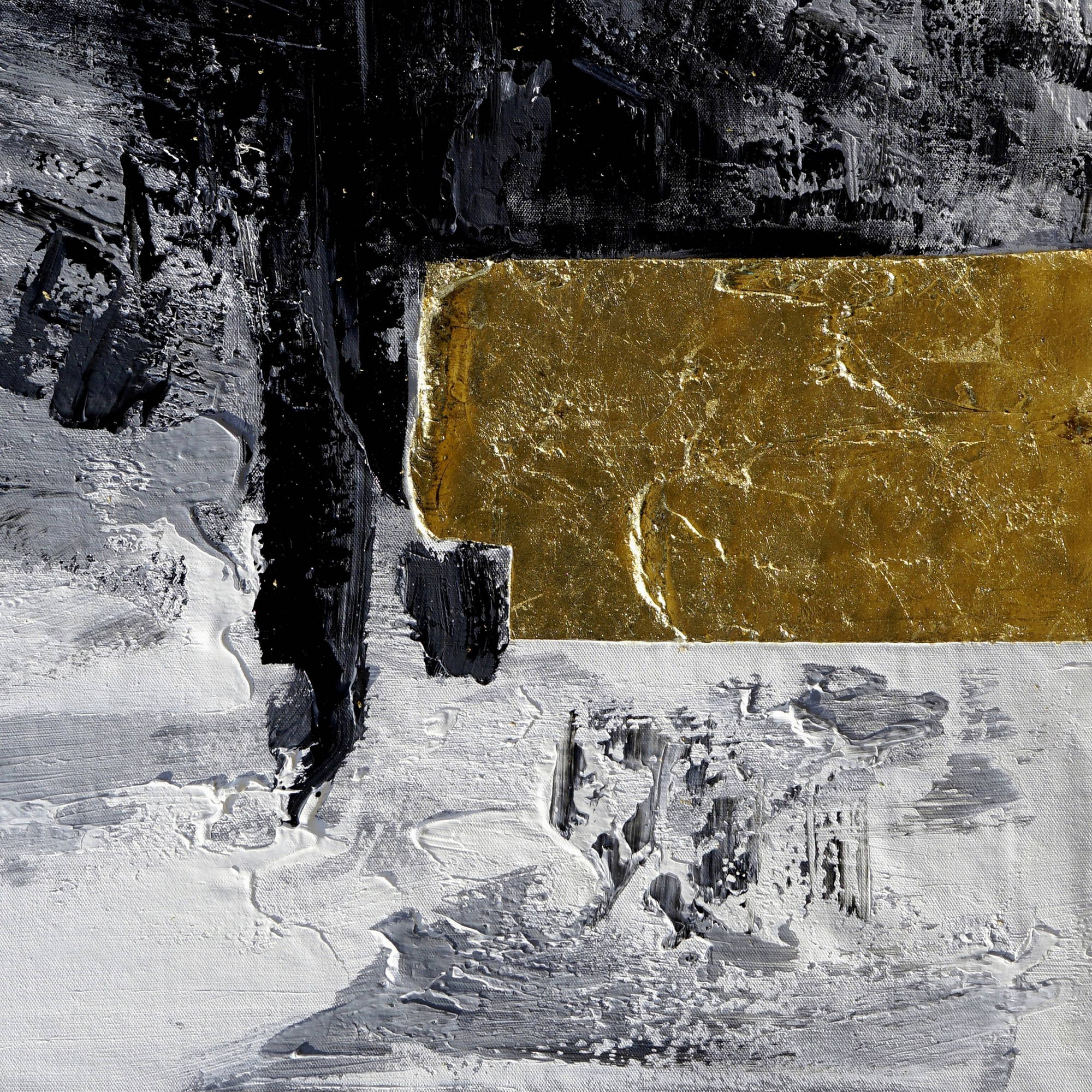 Hand painted Abstract in Black and Gold 80x120cm