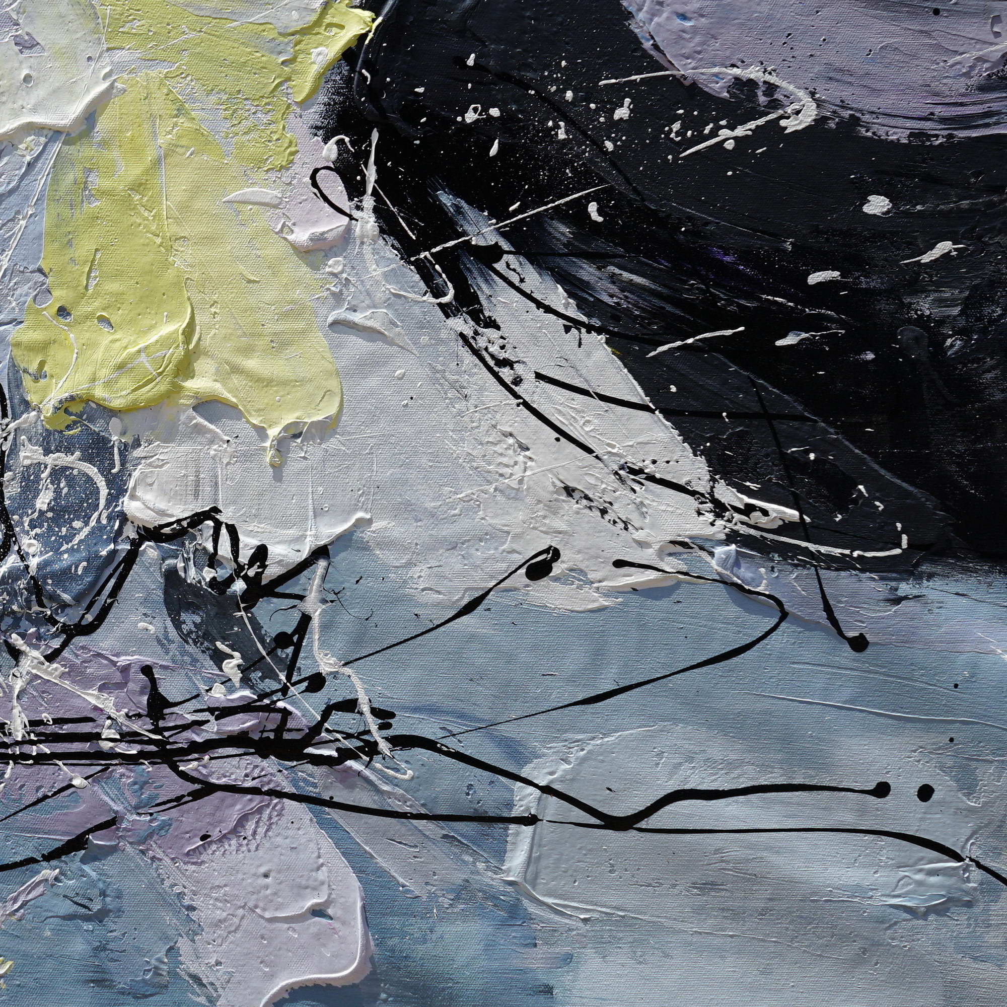 Abstrait informel peint à la main 75x150cm