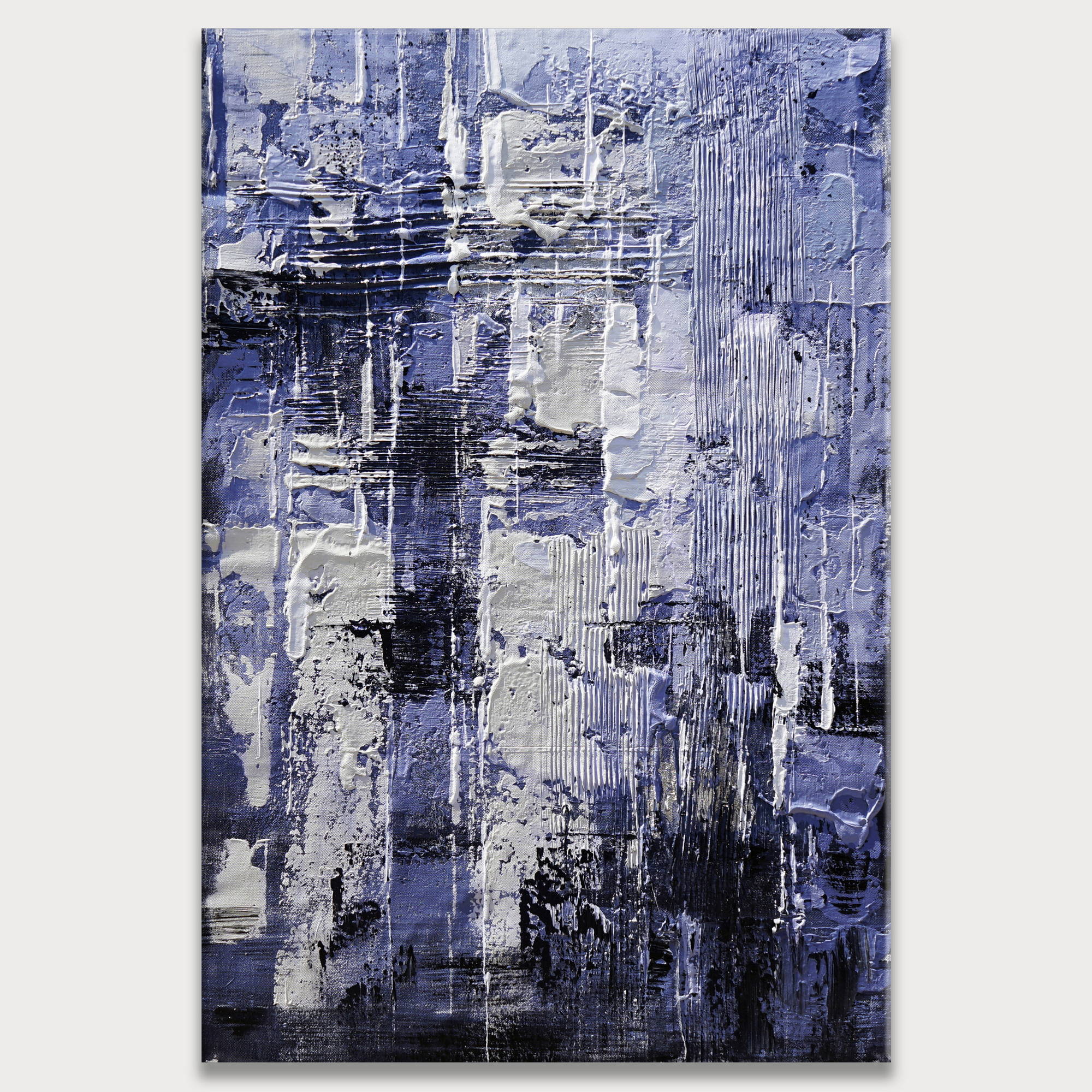 Hand painted Abstract Material in White and Purple 80x120cm