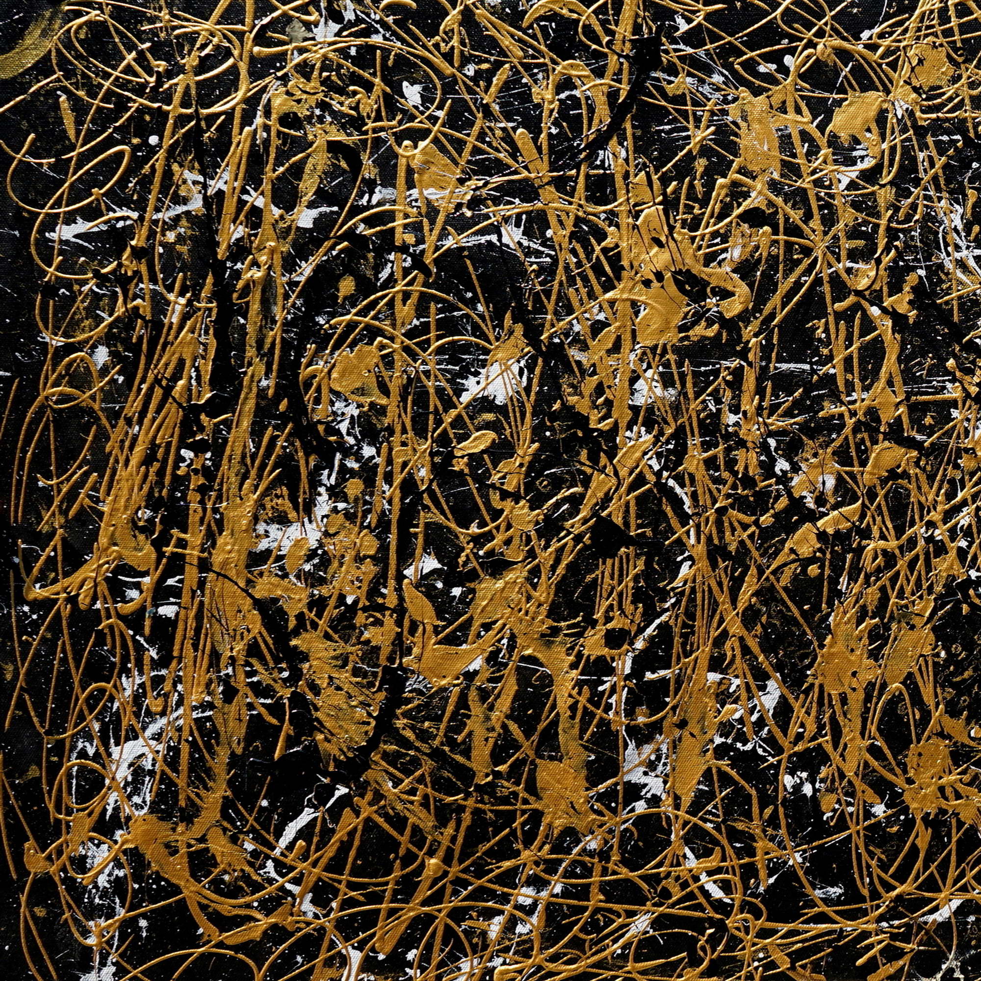 Style Pollock abstrait peint à la main 75x150cm