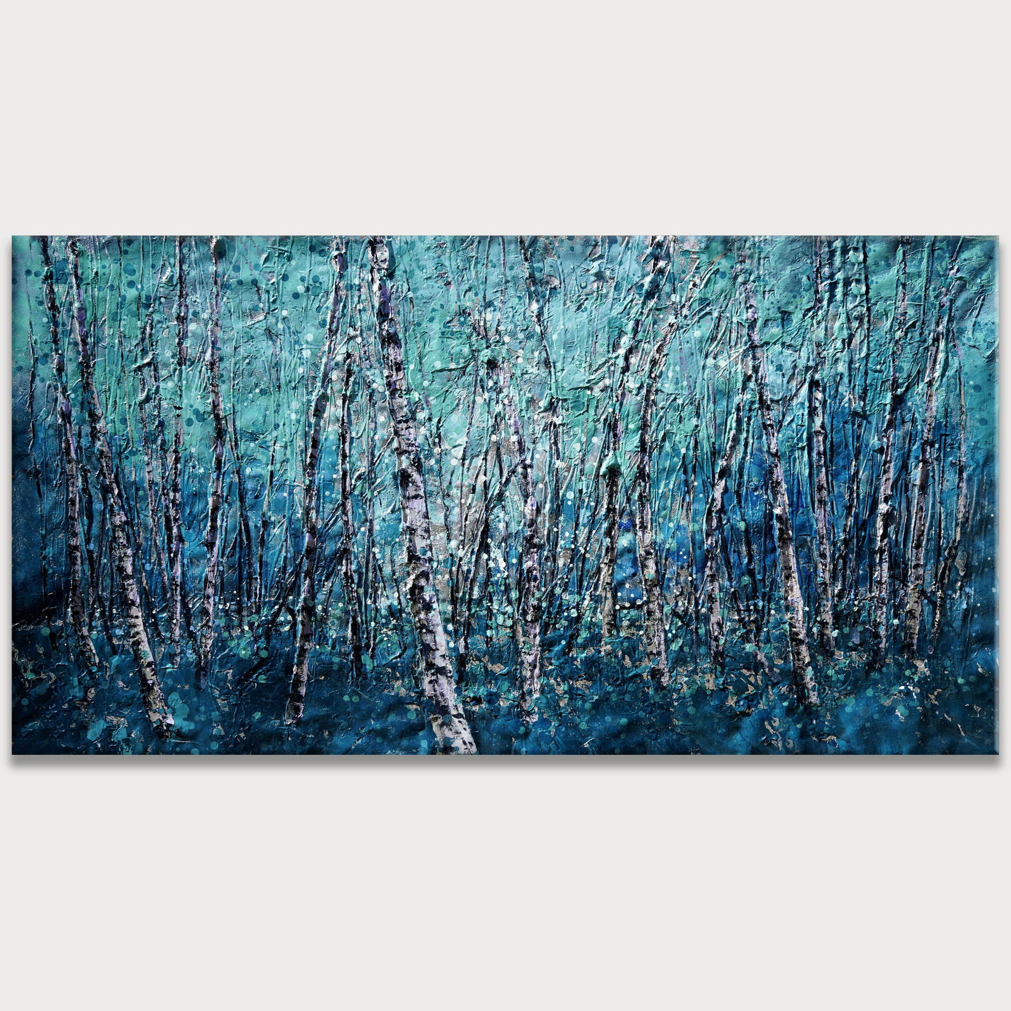 Hand painted Abstract birch forest 90x180cm