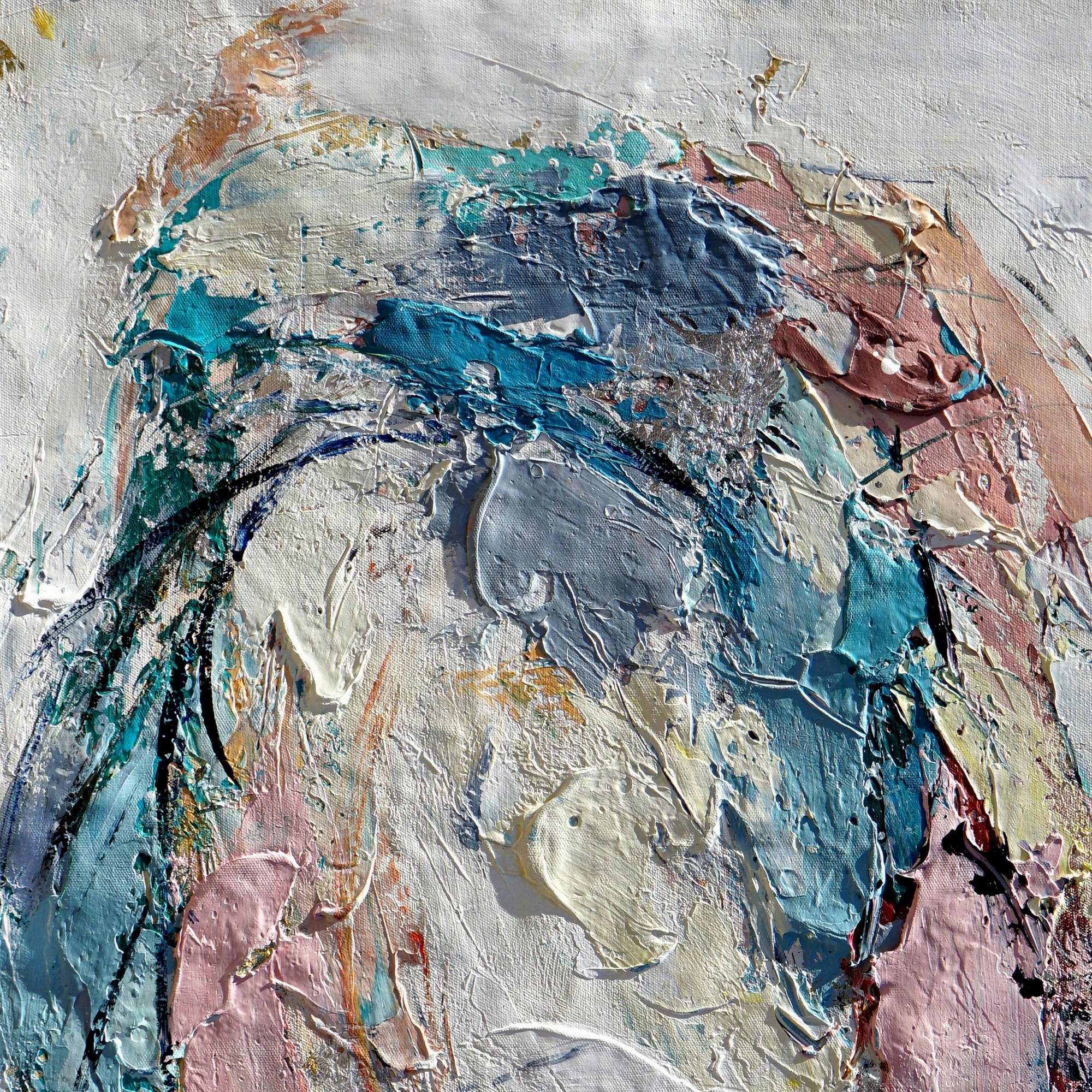 Composition abstraite peinte à la main 80x120cm