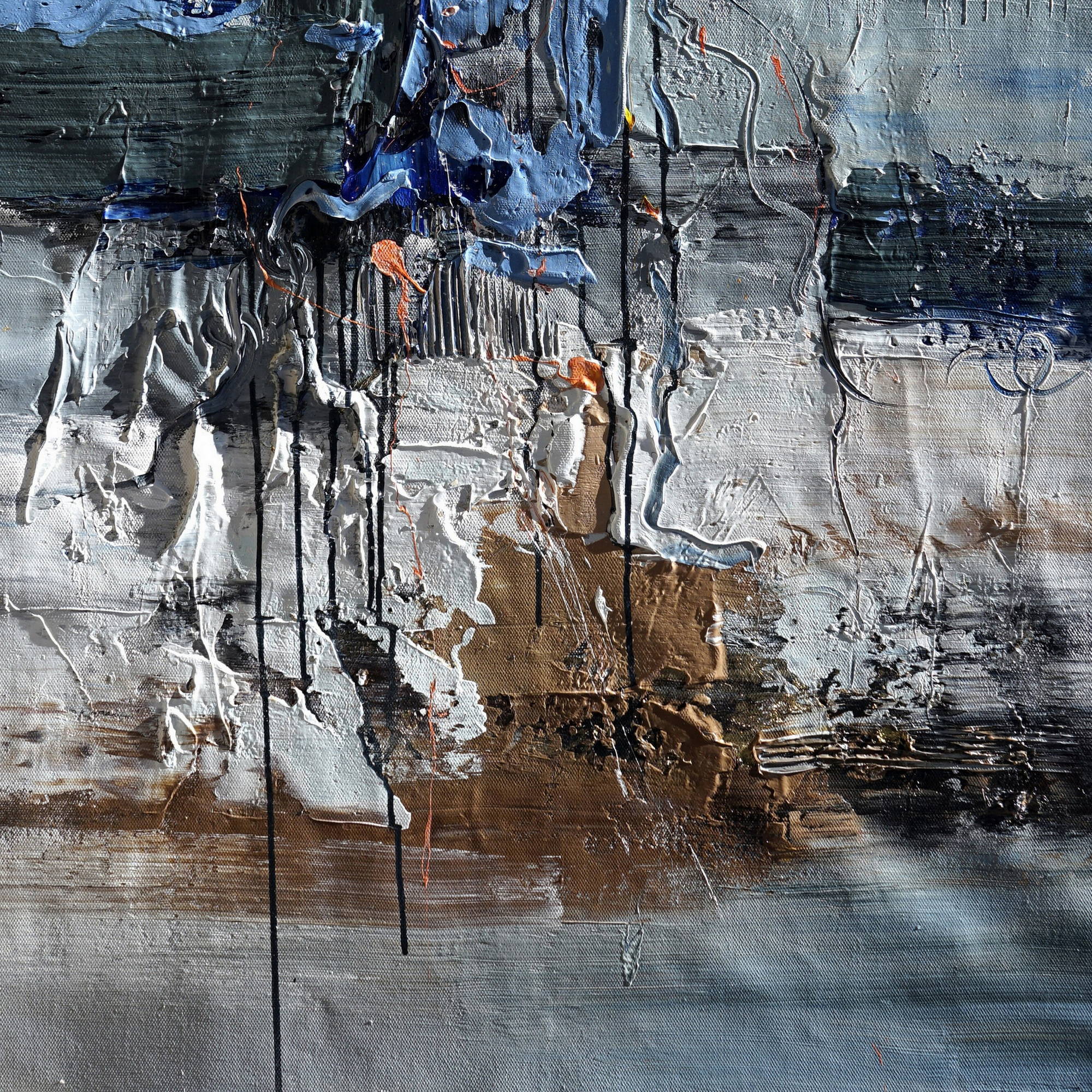 Composition abstraite peinte à la main 80x120cm