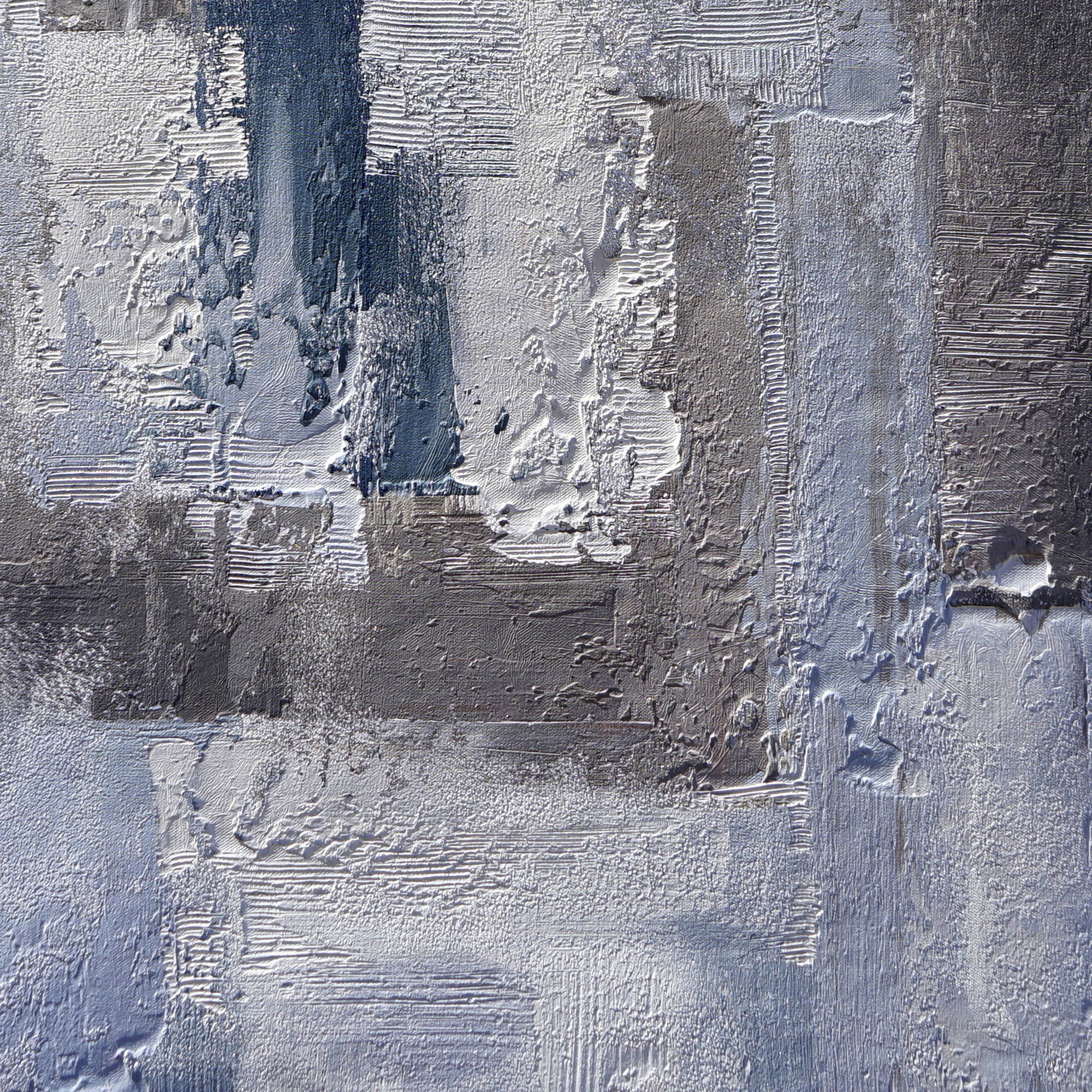 Hand painted Abstract composition in blue and gray 80x120cm