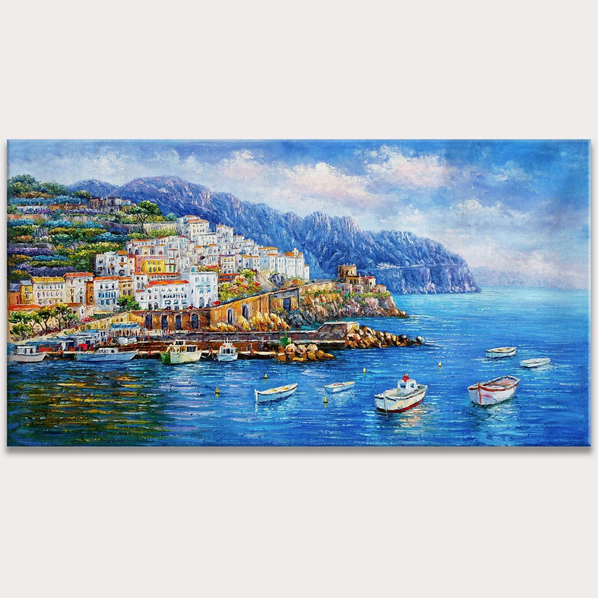 Dipinto a mano Costiera Amalfitana Amalfi 60x120cm
