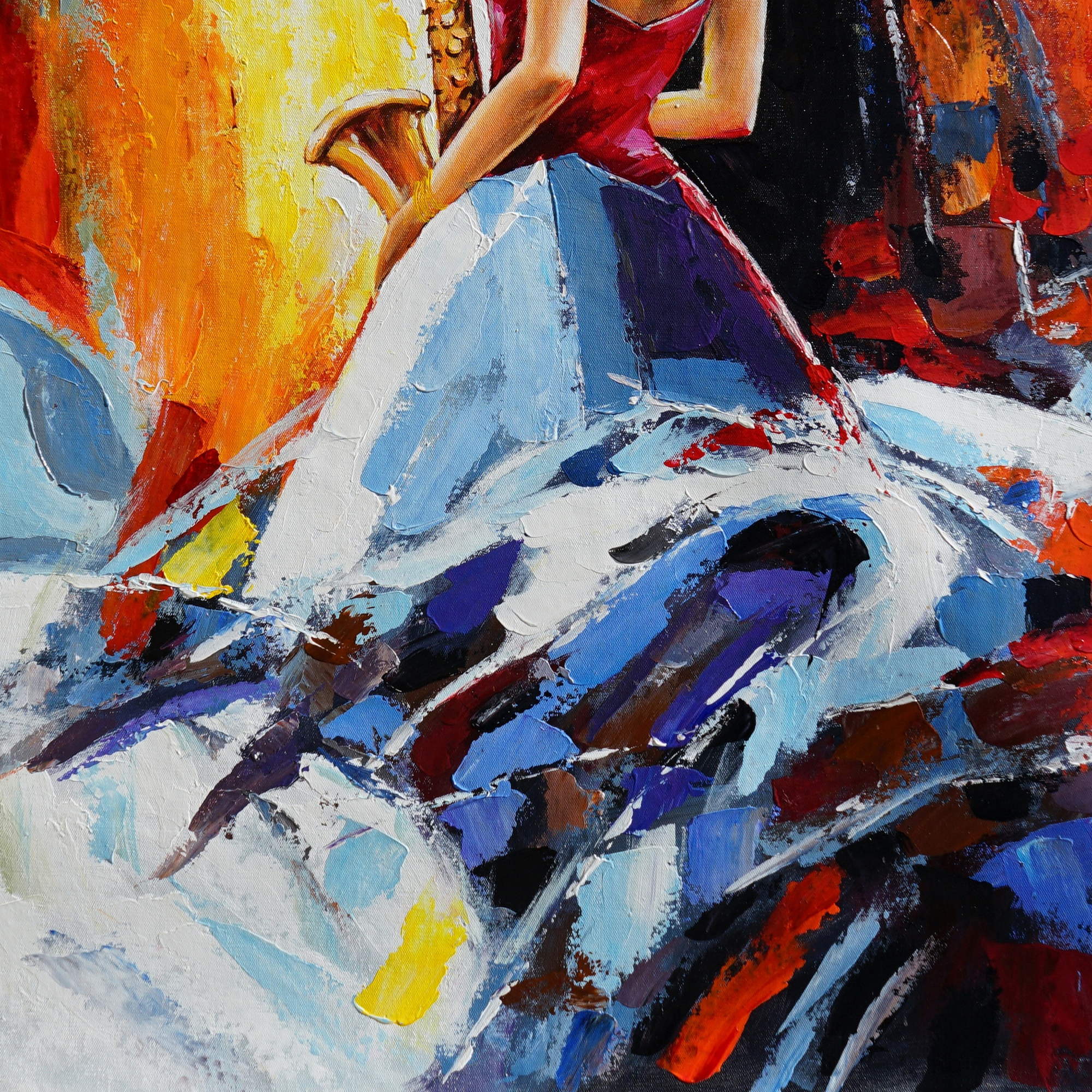 Hand painted Dancer in Red 75x100cm
