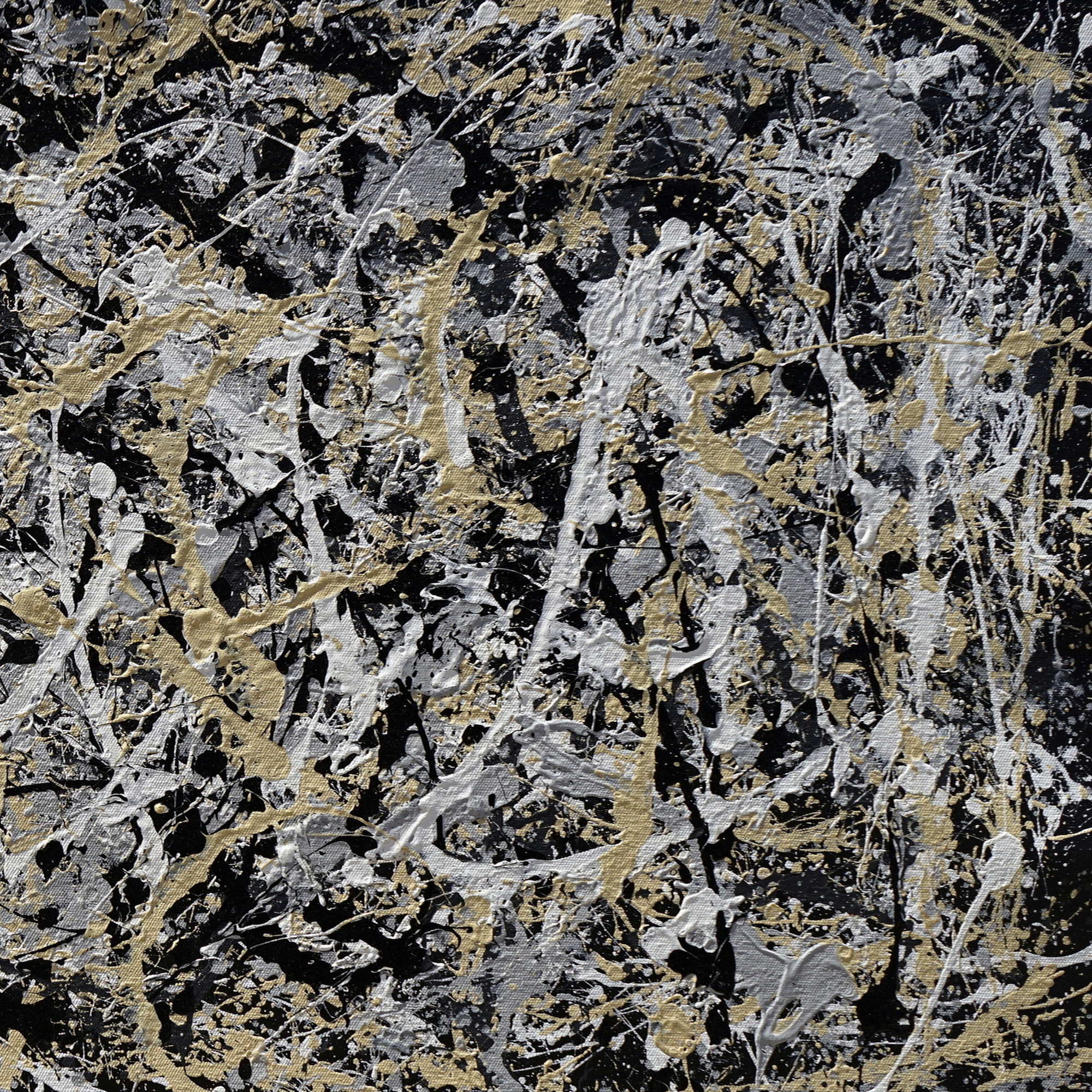 Dynamisme abstrait style Pollock peint à la main 75x150cm