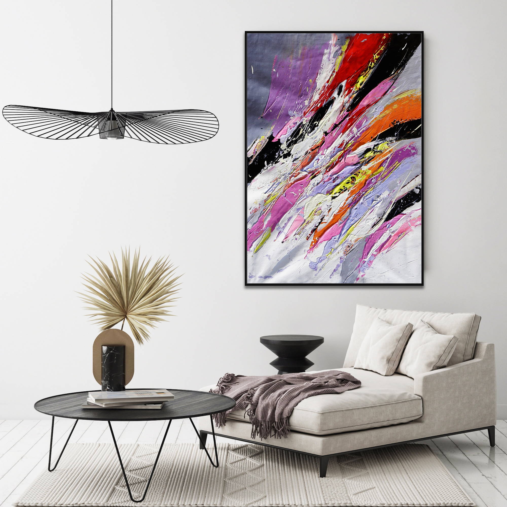 Hand painted Color Explosion 80x120cm