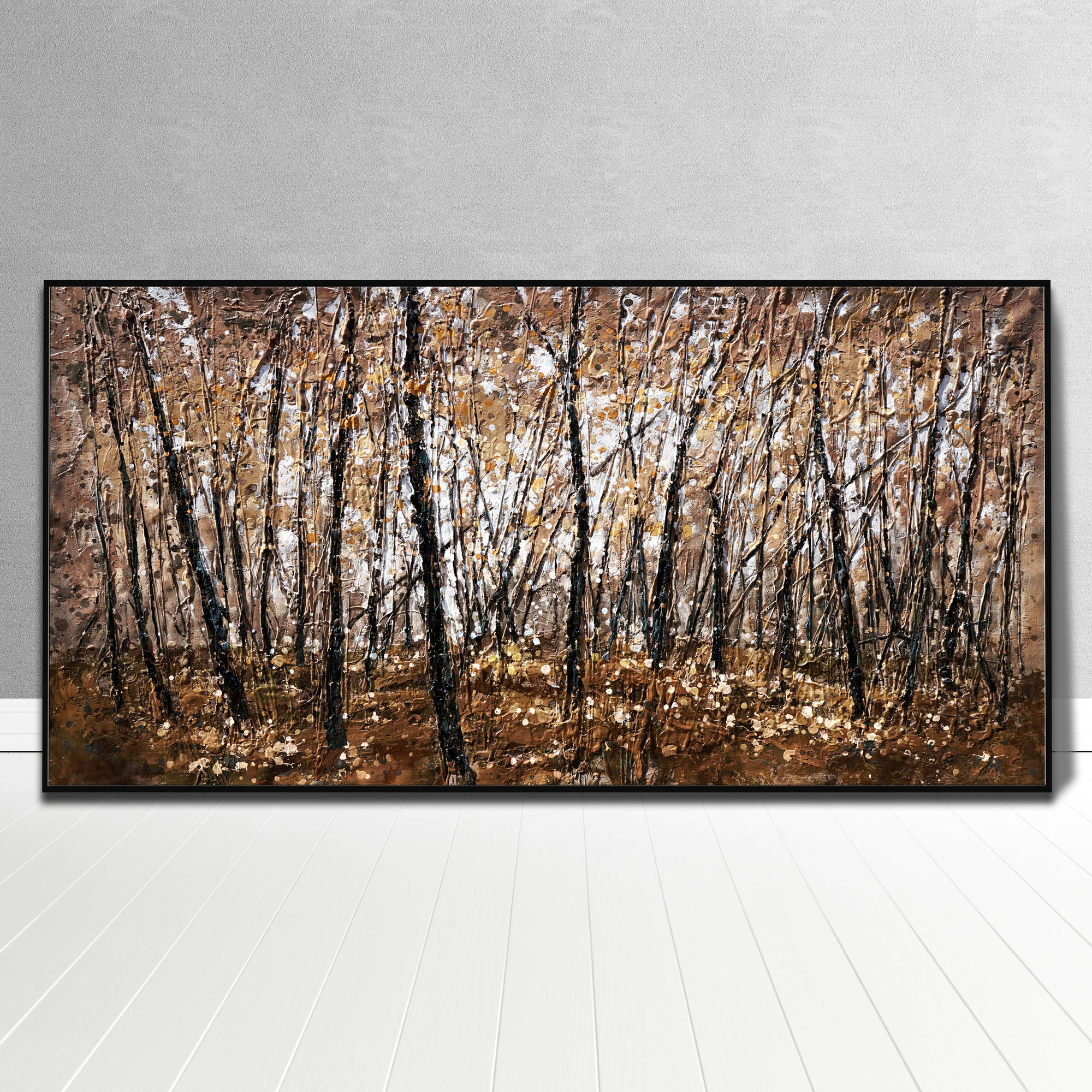 Forêt d'automne peinte à la main 90x180cm