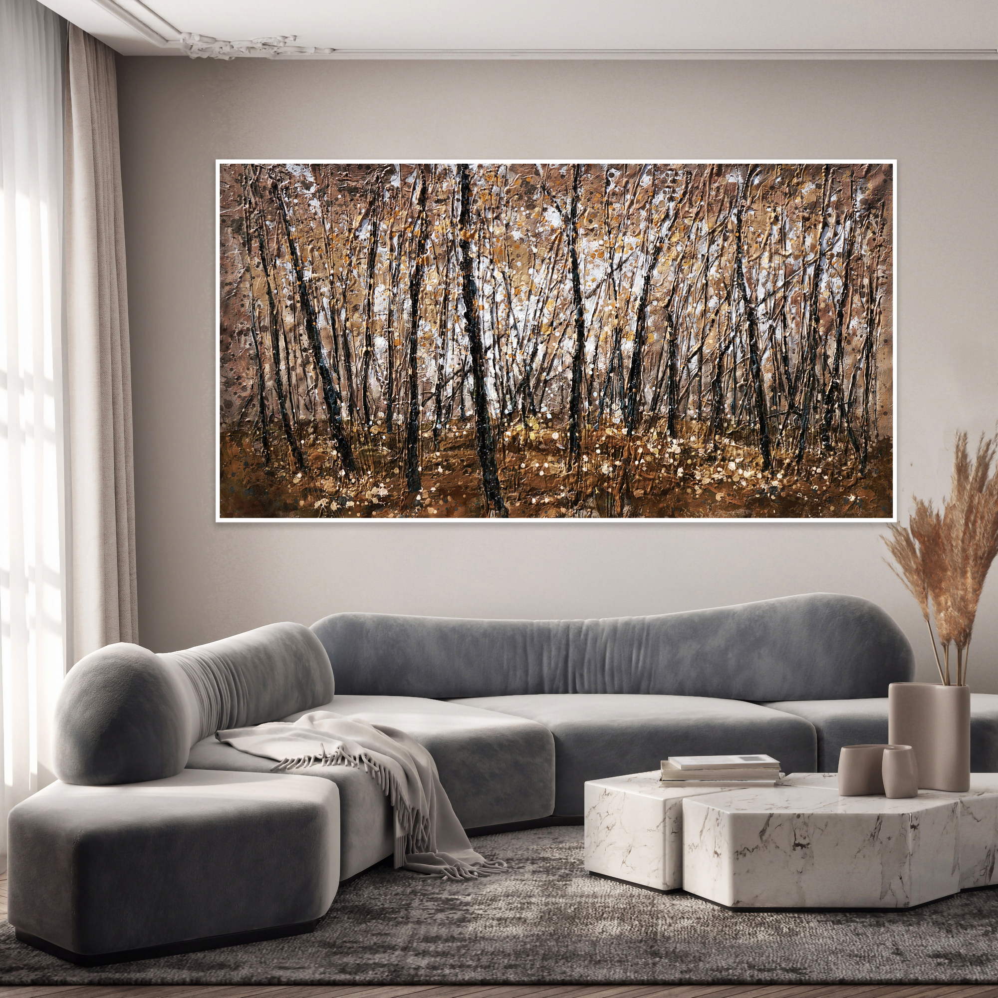 Hand painted Autumn Forest 90x180cm